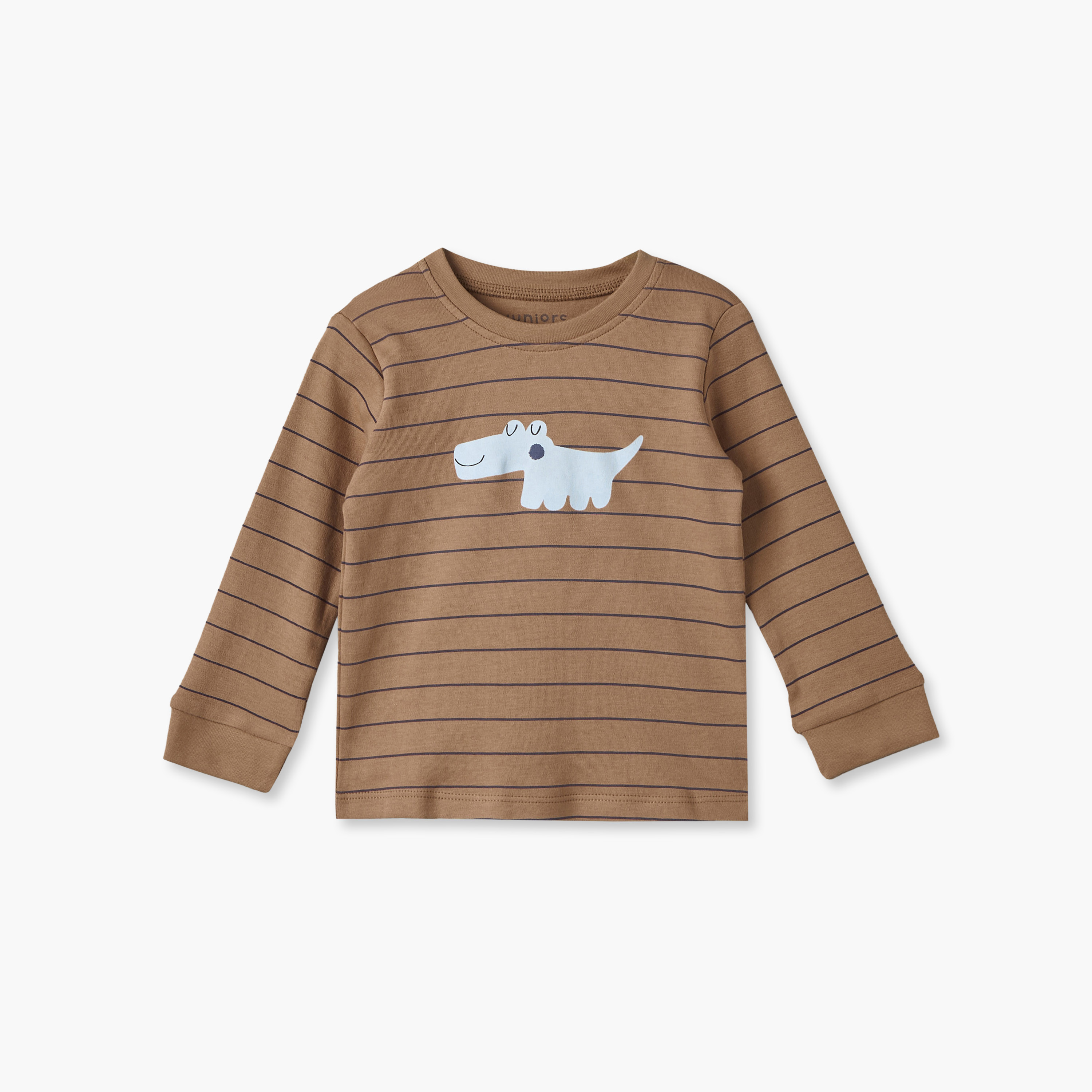 Pack of 3 Juniors Cotton Crew Neck Long Sleeves Pyjama Set with Safari Print-baby-boys-clothing-nightwear-pyjamasets-image-7