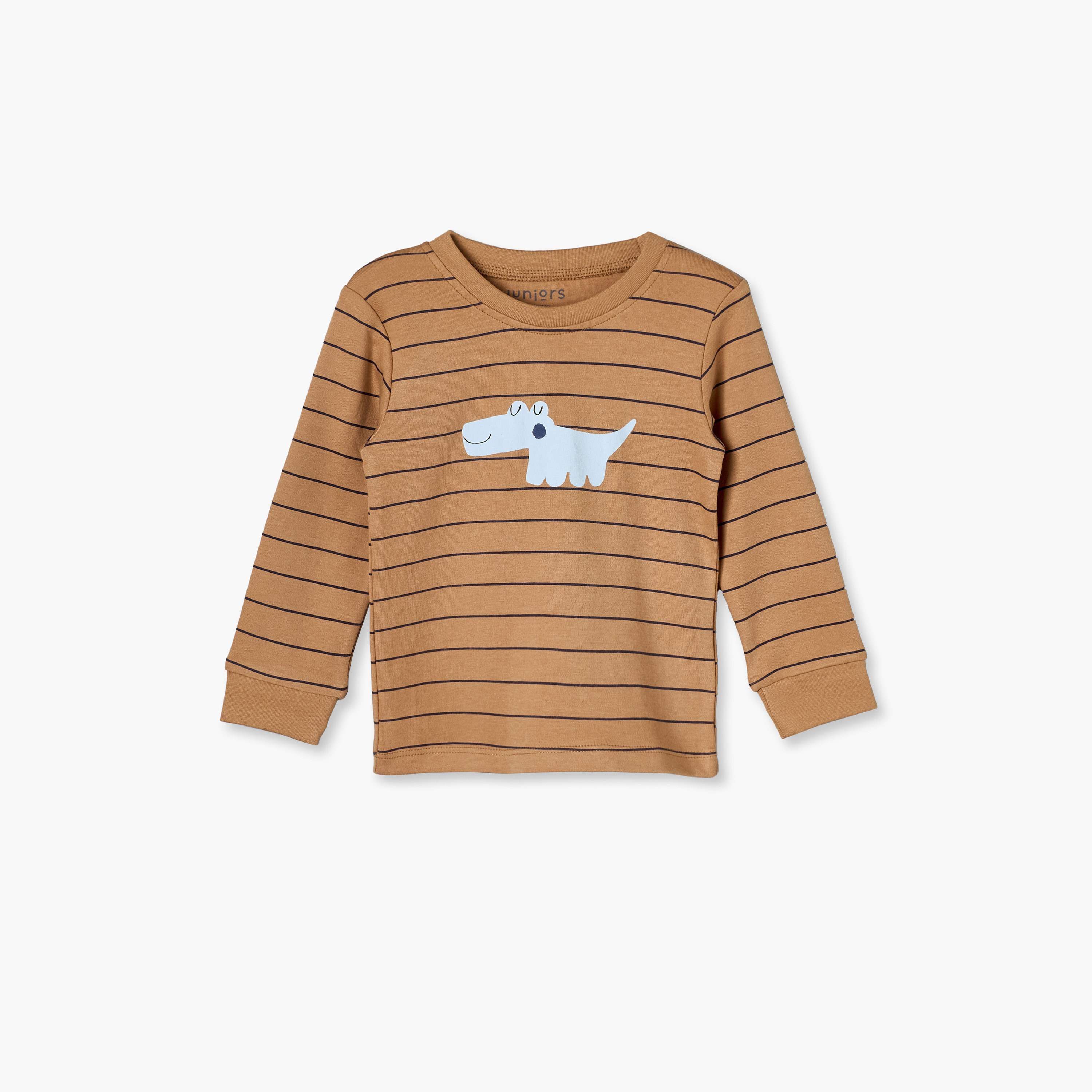 طقم بيجاما قطن بياقة ضيقة وأكمام طويلة وطبعات تمساح من جونيورز-baby-boys-clothing-nightwear-pyjamasets-image-3