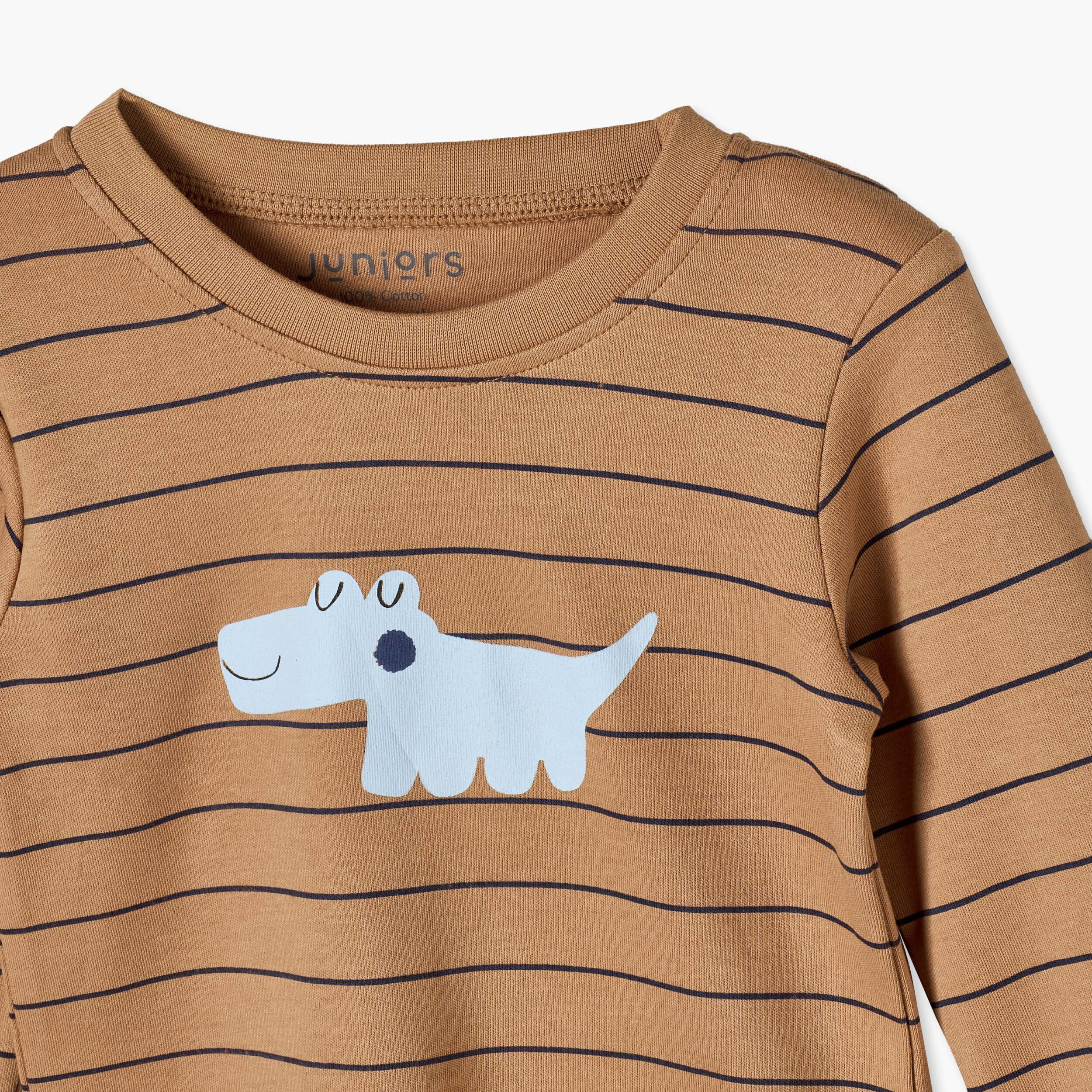 طقم بيجاما قطن بياقة ضيقة وأكمام طويلة وطبعات تمساح من جونيورز-baby-boys-clothing-nightwear-pyjamasets-image-7