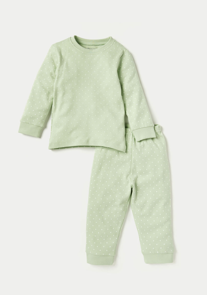 Juniors Printed Long Sleeves T-shirts and Pyjamas - Set of 3-Pyjama Sets-image-3