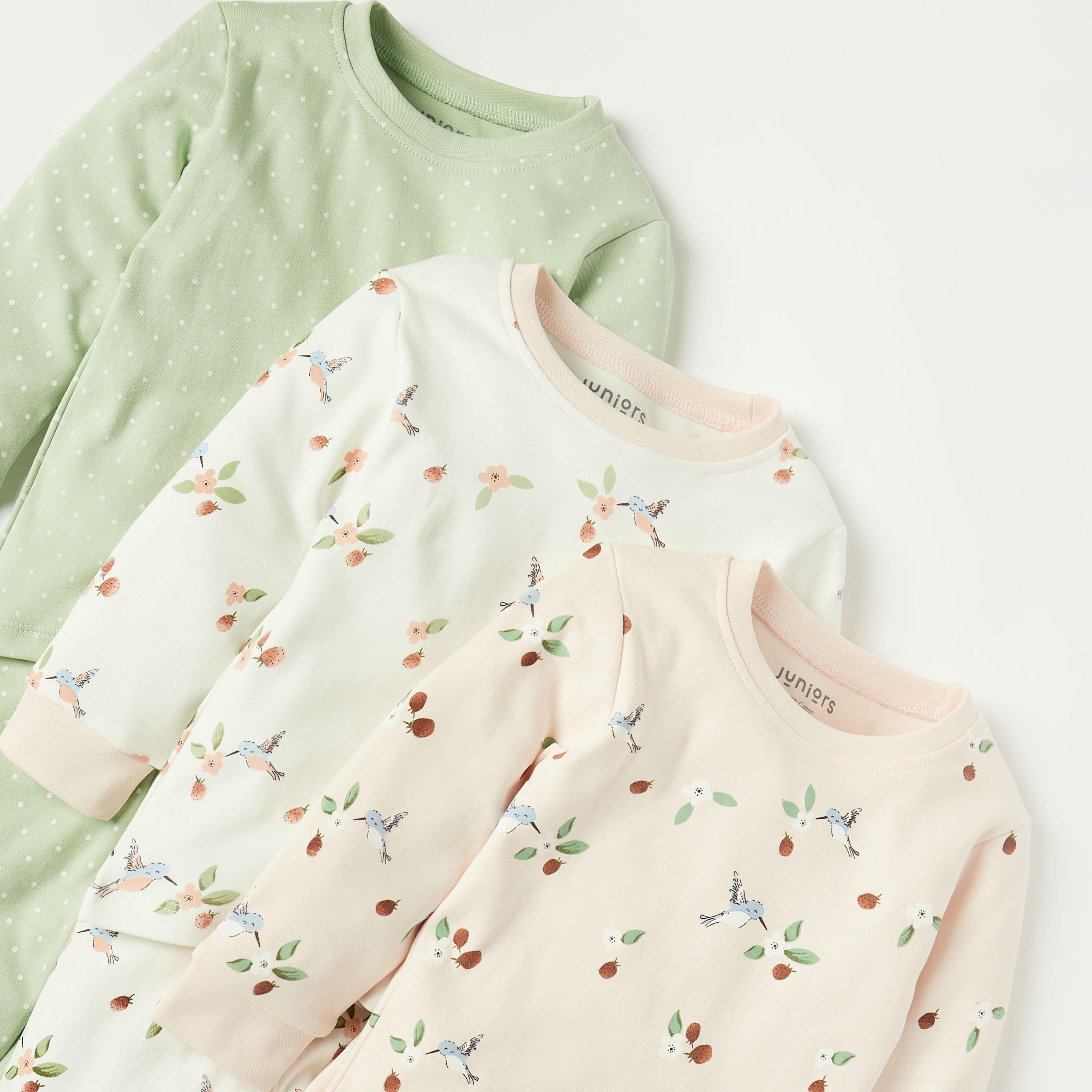 Juniors Printed Long Sleeves T-shirts and Pyjamas - Set of 3-baby-girls-clothing-nightwear-pyjamasets-image-5