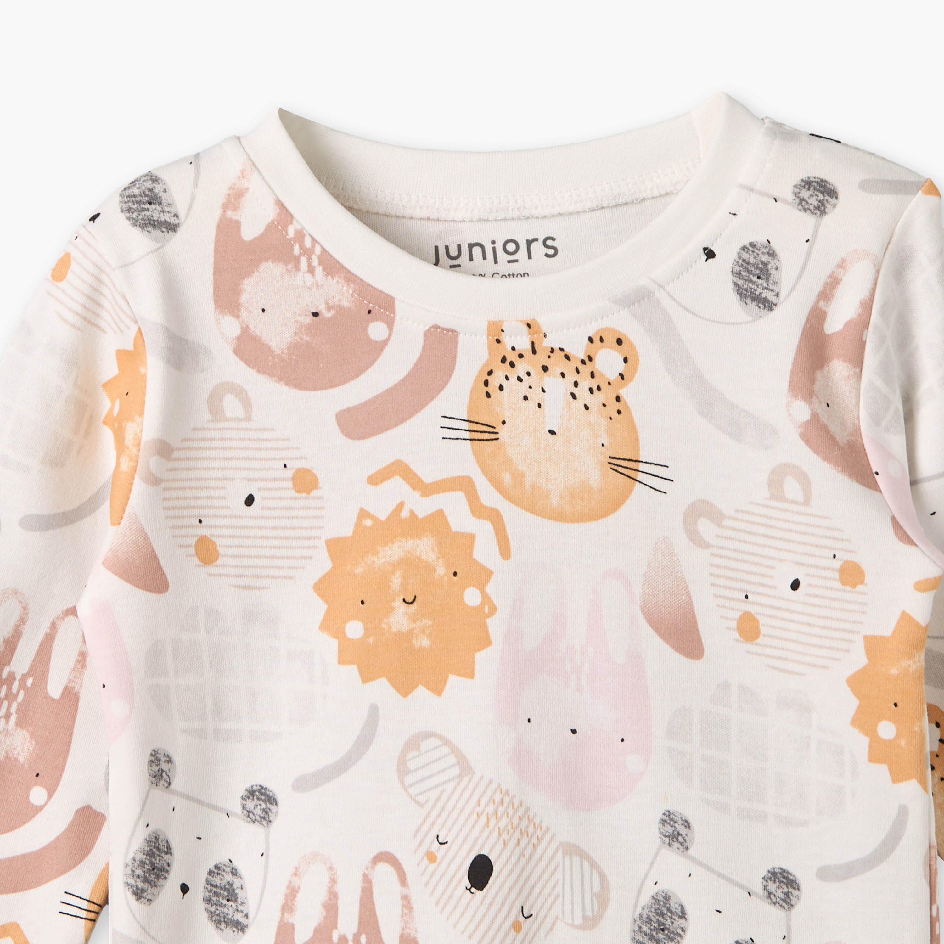 طقم بيجاما قطن بياقة ضيقة وأكمام طويلة وطبعات من جونيورز - عبوة من 3 أطقم-baby-boys-clothing-nightwear-pyjamasets-image-11