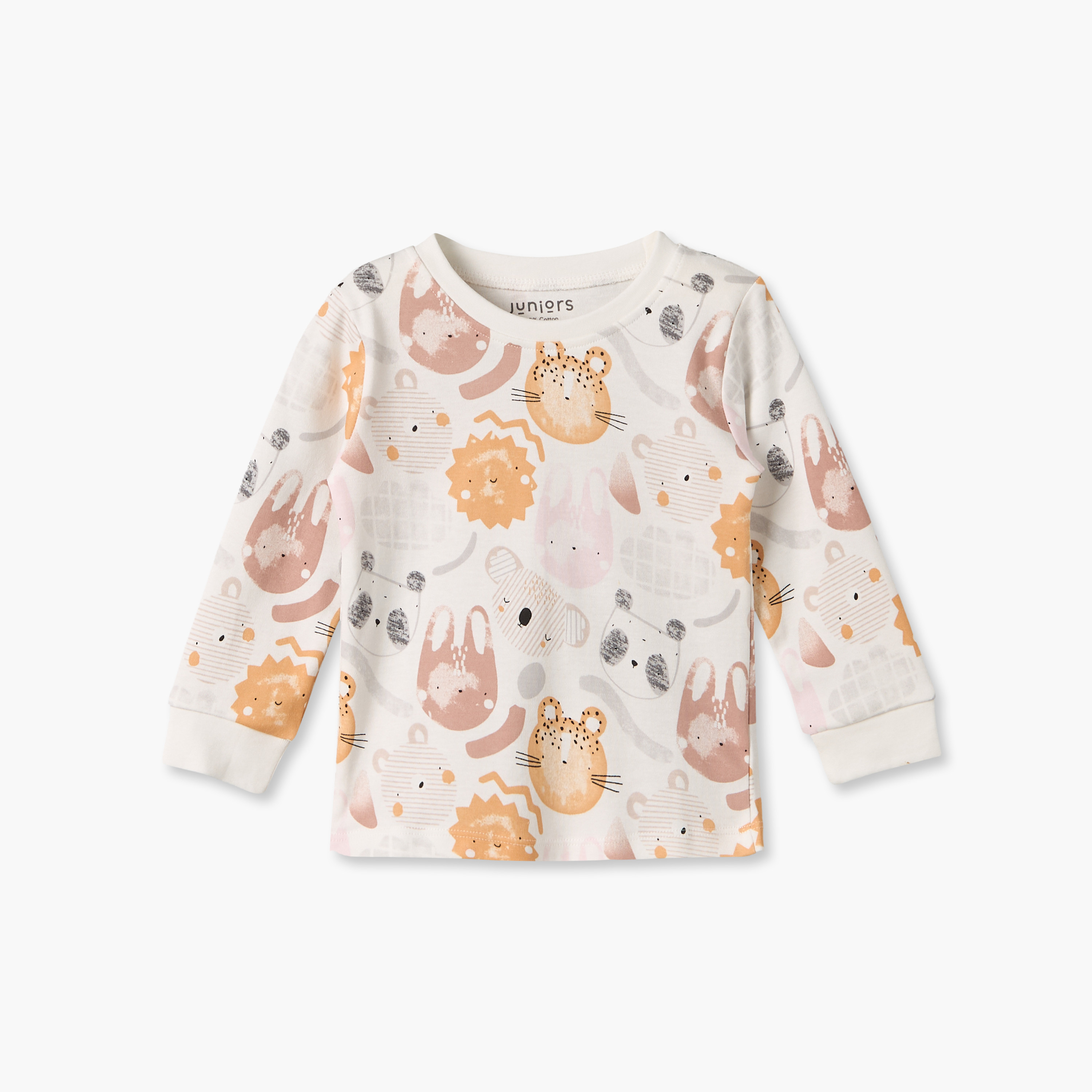 طقم بيجاما قطن بياقة ضيقة وأكمام طويلة وطبعات من جونيورز - عبوة من 3 أطقم-baby-boys-clothing-nightwear-pyjamasets-image-3