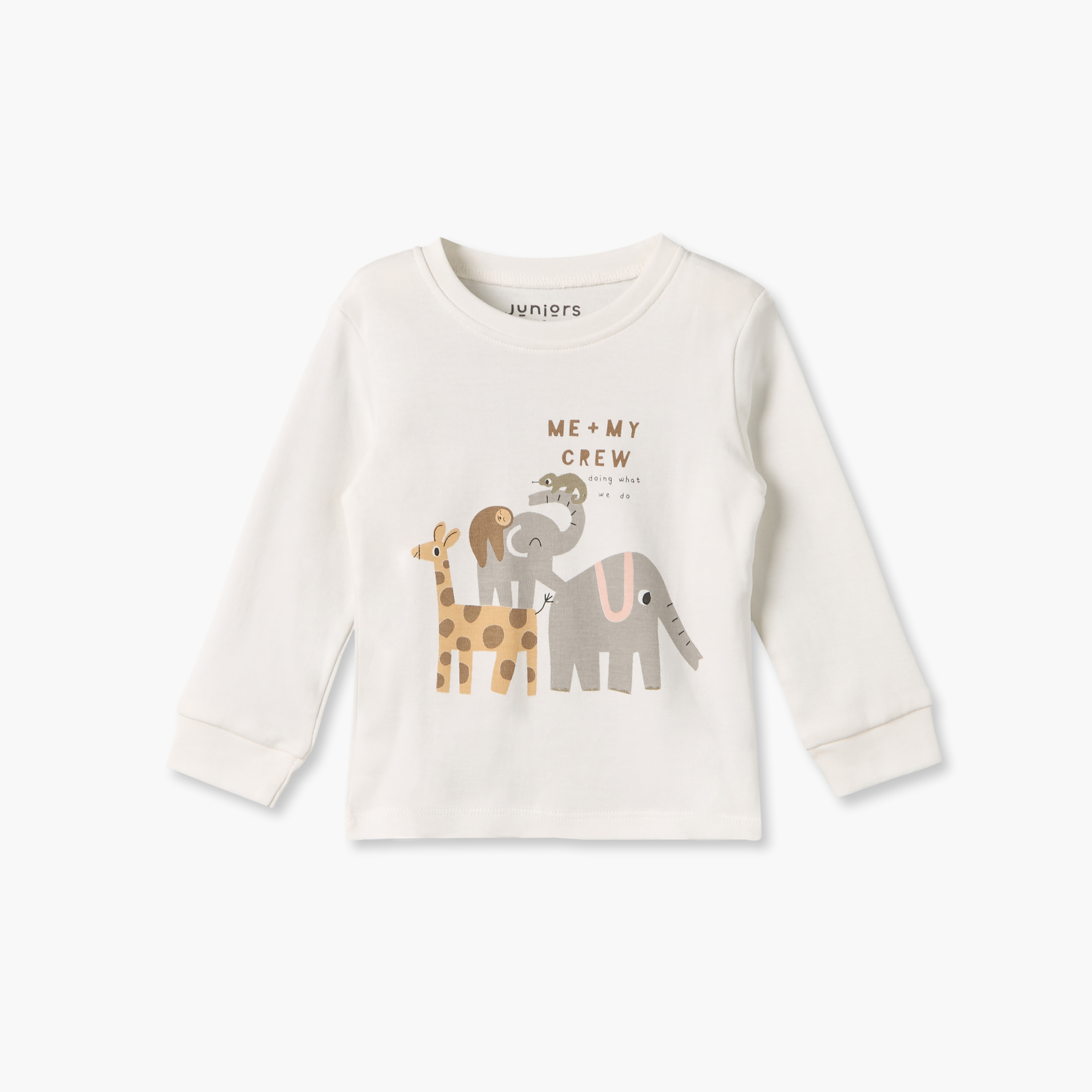 طقم بيجاما قطن بياقة ضيقة وأكمام طويلة وطبعات من جونيورز - عبوة من 3 أطقم-baby-boys-clothing-nightwear-pyjamasets-image-9
