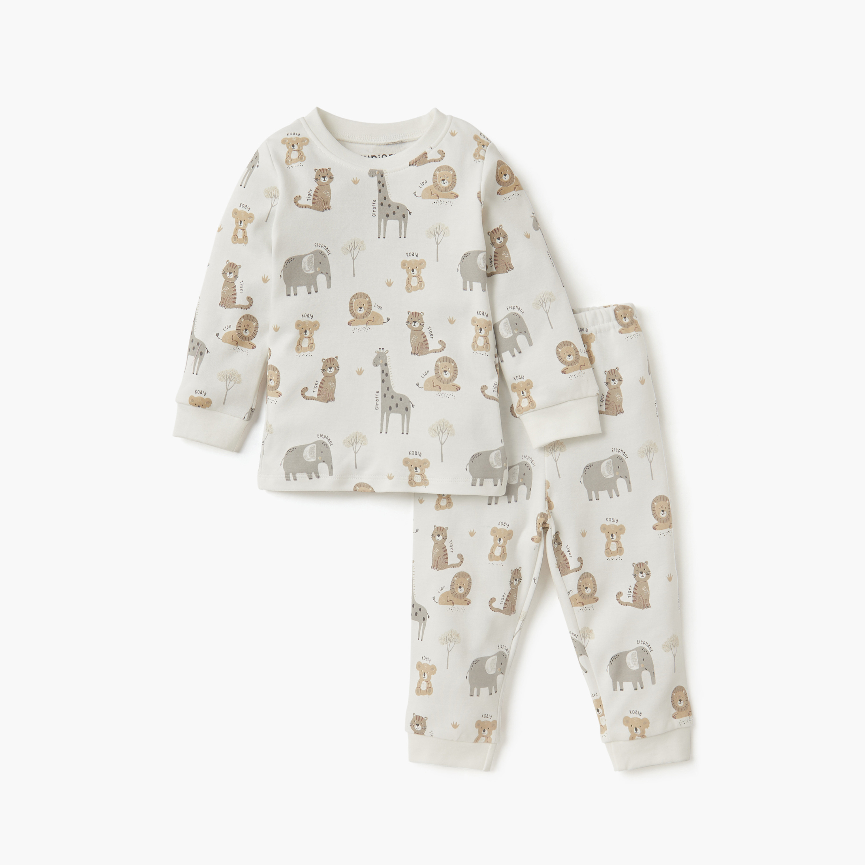 Juniors Printed Long Sleeve T-shirts and Pyjamas - Set of 2-baby-boys-clothing-nightwear-pyjamasets-image-3