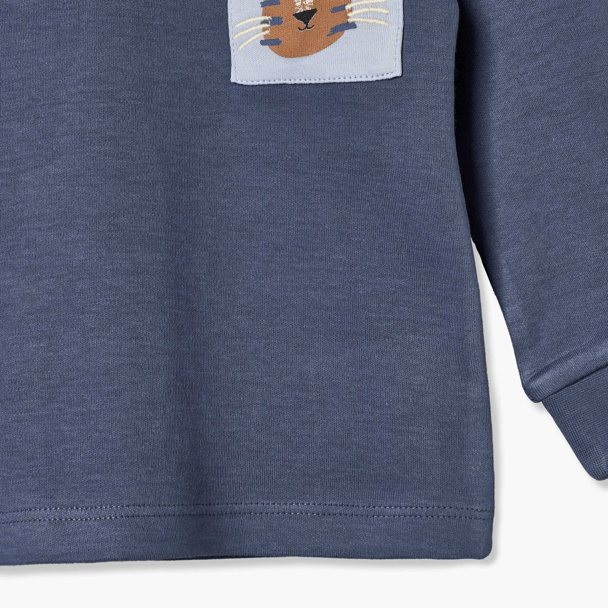 طقم بيجاما قطن بياقة ضيقة وأكمام طويلة وطبعات نمر من جونيورز-baby-boys-clothing-nightwear-pyjamasets-image-8