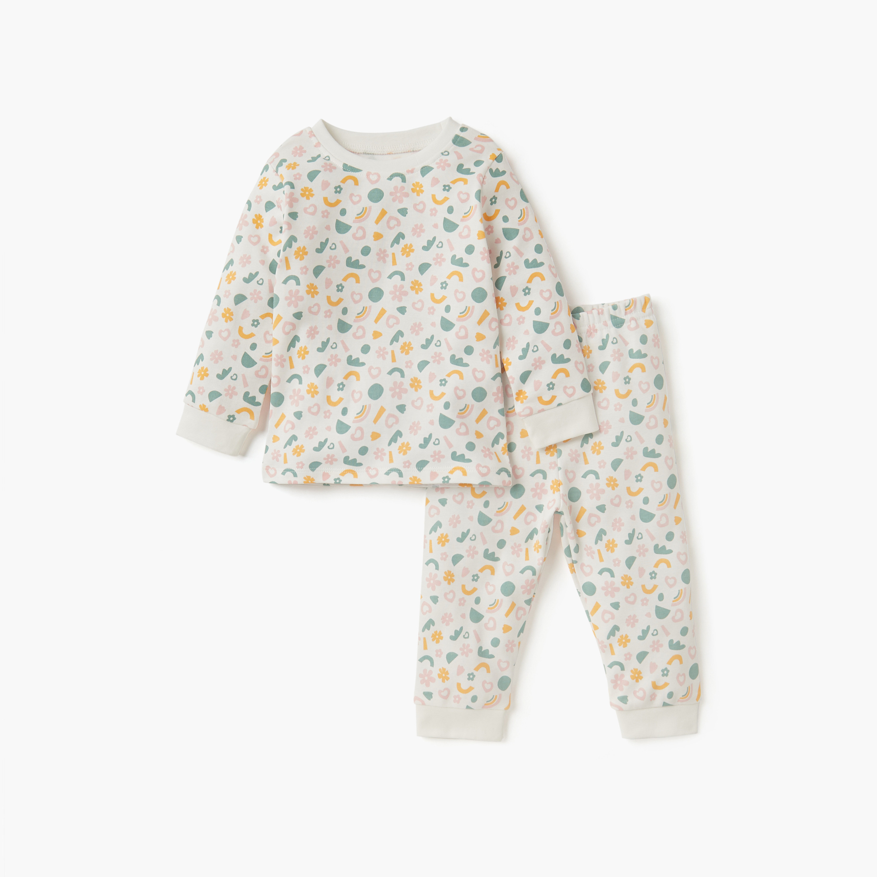 Juniors Printed Long Sleeve T-shirts and Pyjamas - Set of 2-baby-girls-clothing-nightwear-pyjamasets-image-3