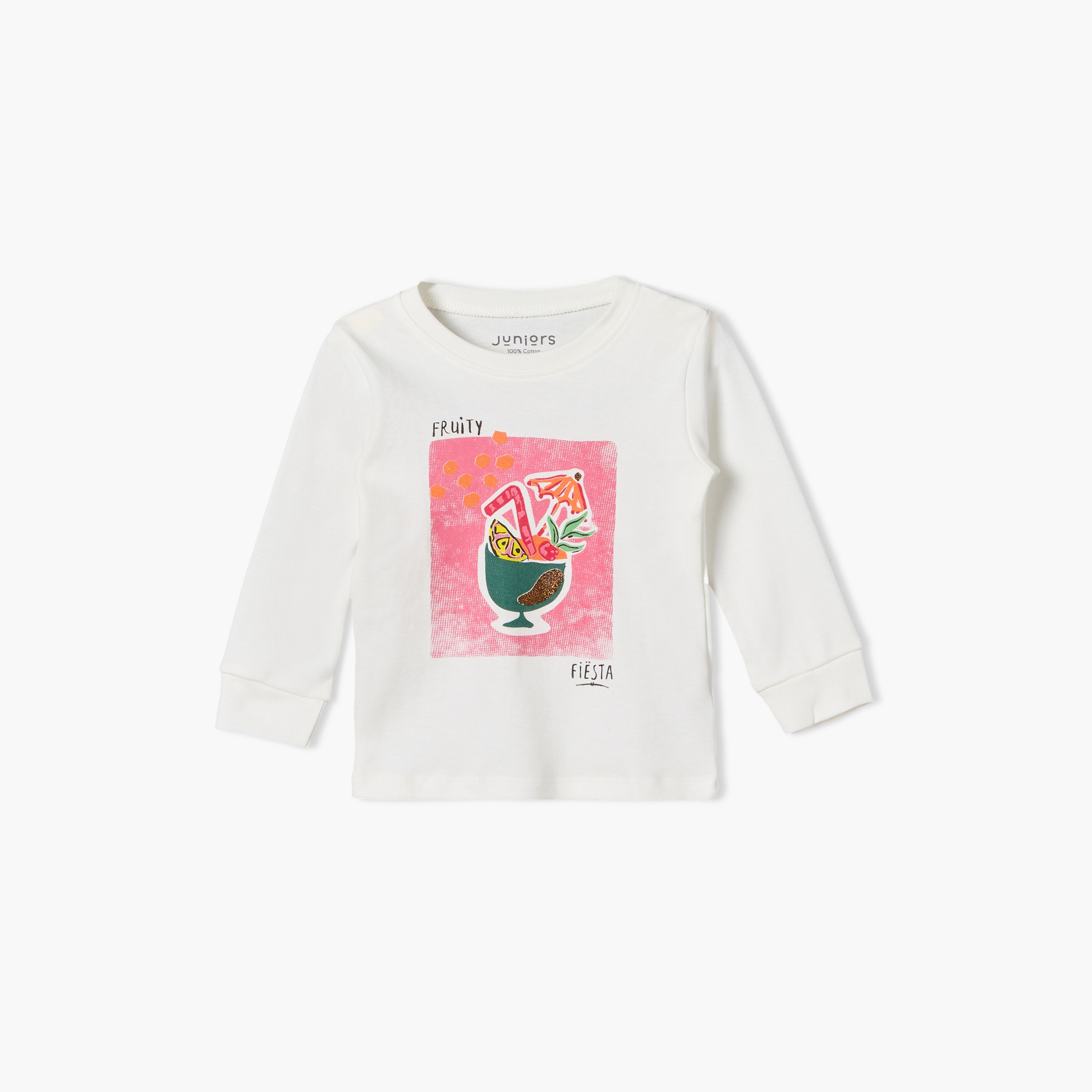 Pack of 2 Juniors Cotton Round Neck Long Sleeves Pyjama Set with Fruit Print-baby-girls-clothing-nightwear-pyjamasets-image-2