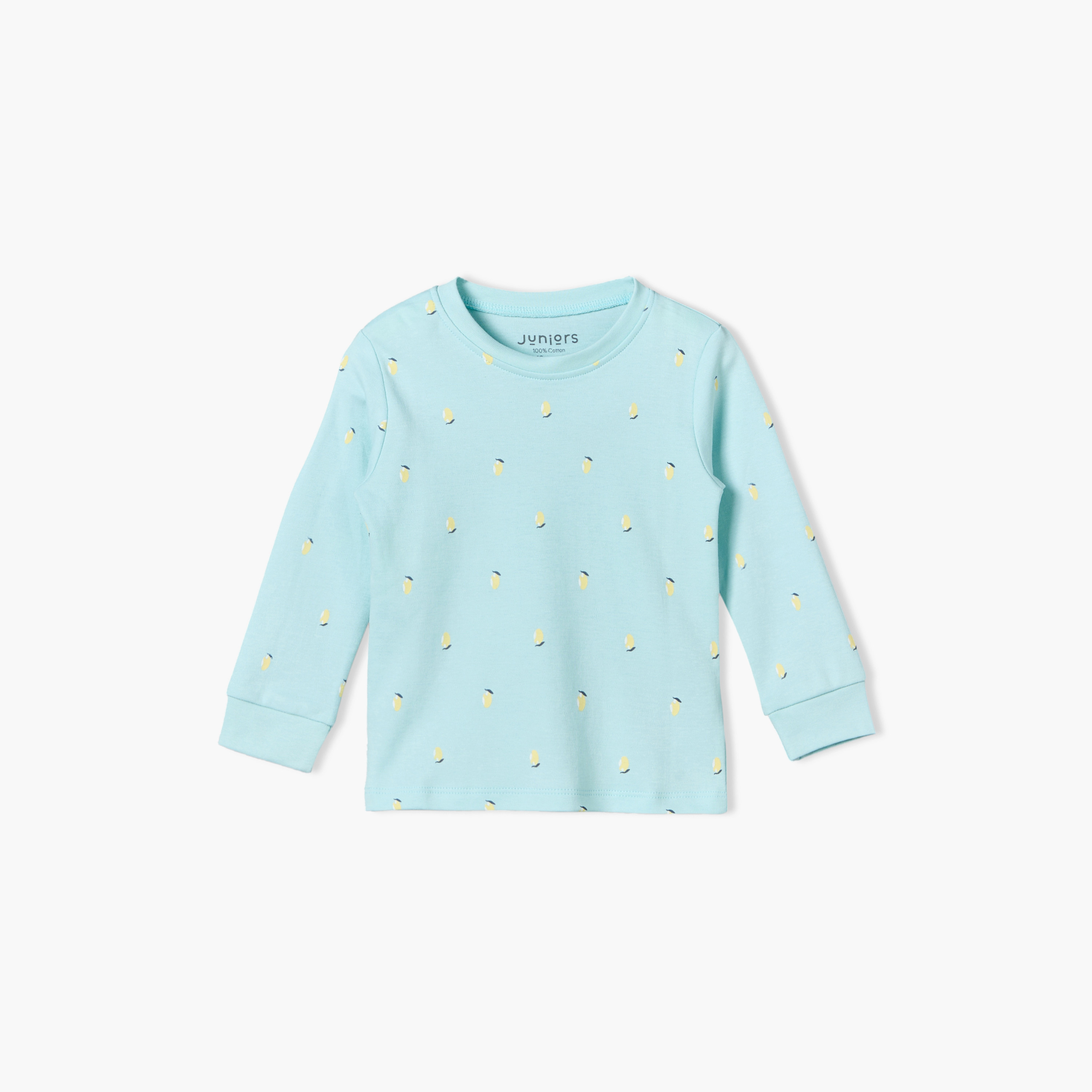 Pack of 2 Juniors Cotton Round Neck Long Sleeves Pyjama Set with Fruit Print-baby-girls-clothing-nightwear-pyjamasets-image-4