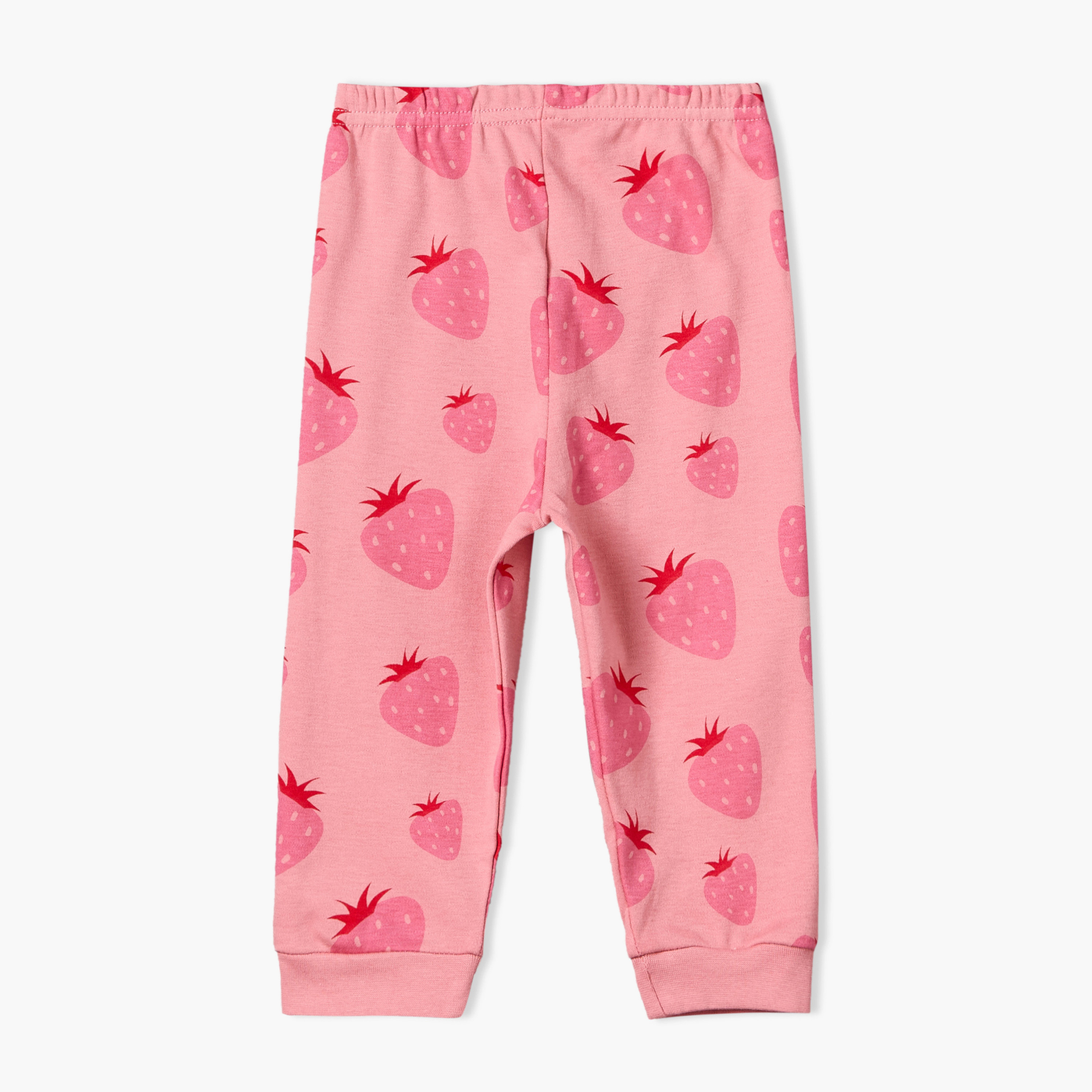 Pack of 2 Juniors Cotton Round Neck Long Sleeves Pyjama Set with Fruit Print-baby-girls-clothing-nightwear-pyjamasets-image-7