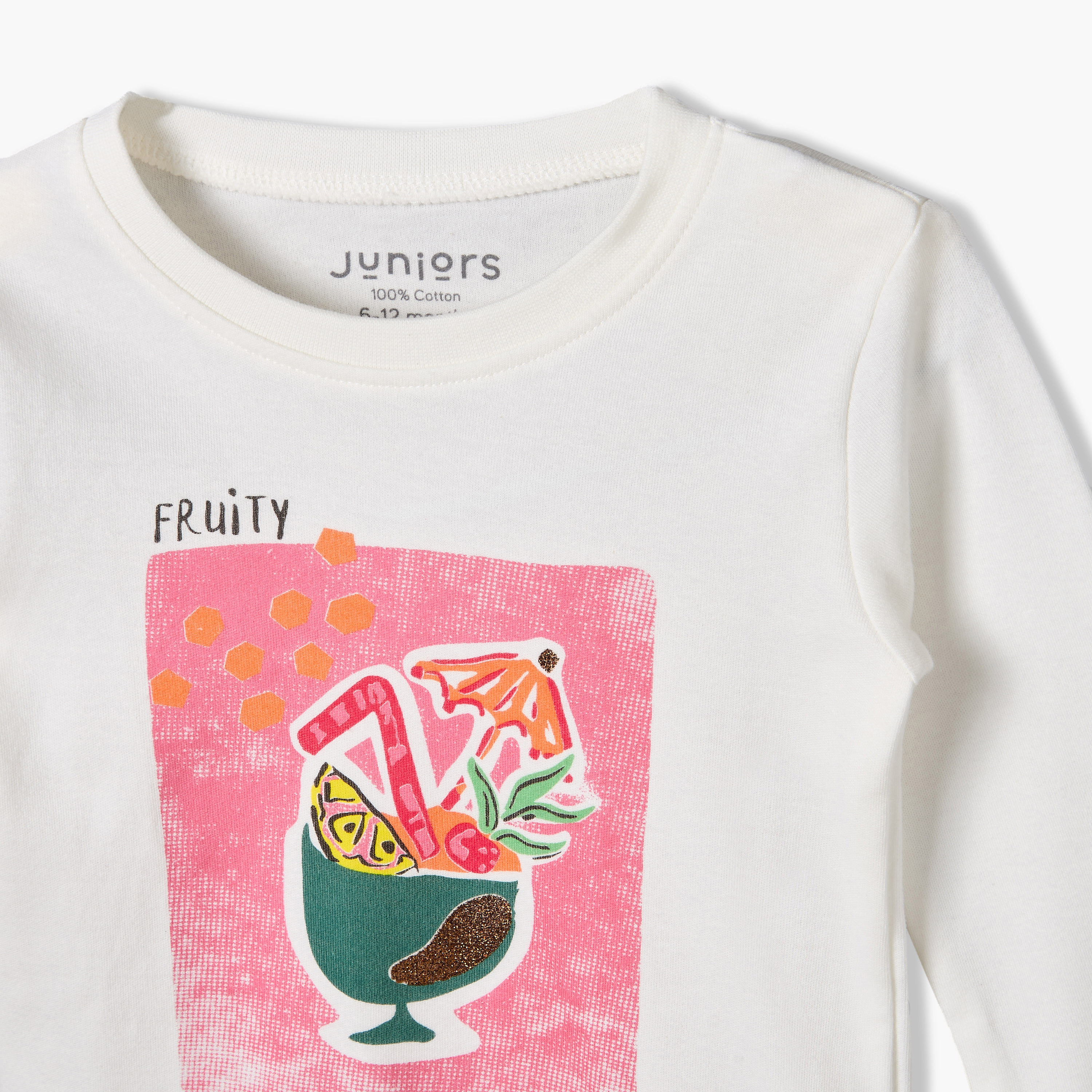Pack of 2 Juniors Cotton Round Neck Long Sleeves Pyjama Set with Fruit Print-baby-girls-clothing-nightwear-pyjamasets-image-8