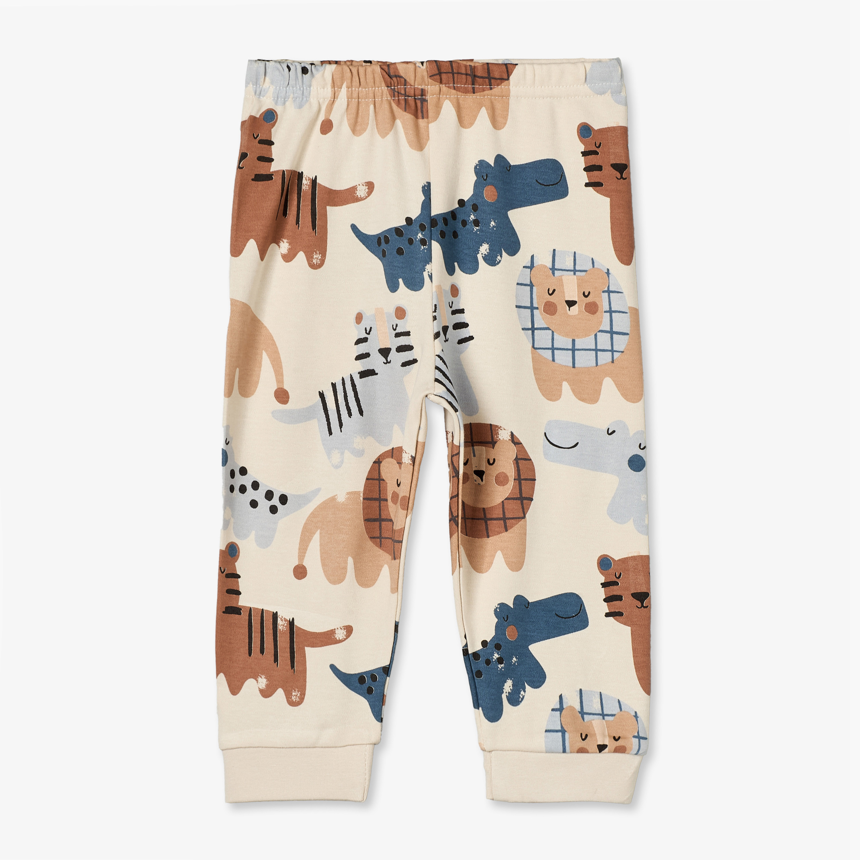 طقم بيجاما قطن بطبعات سفاري وياقة ضيقة وأكمام طويلة من جونيورز-baby-boys-clothing-nightwear-pyjamasets-image-4