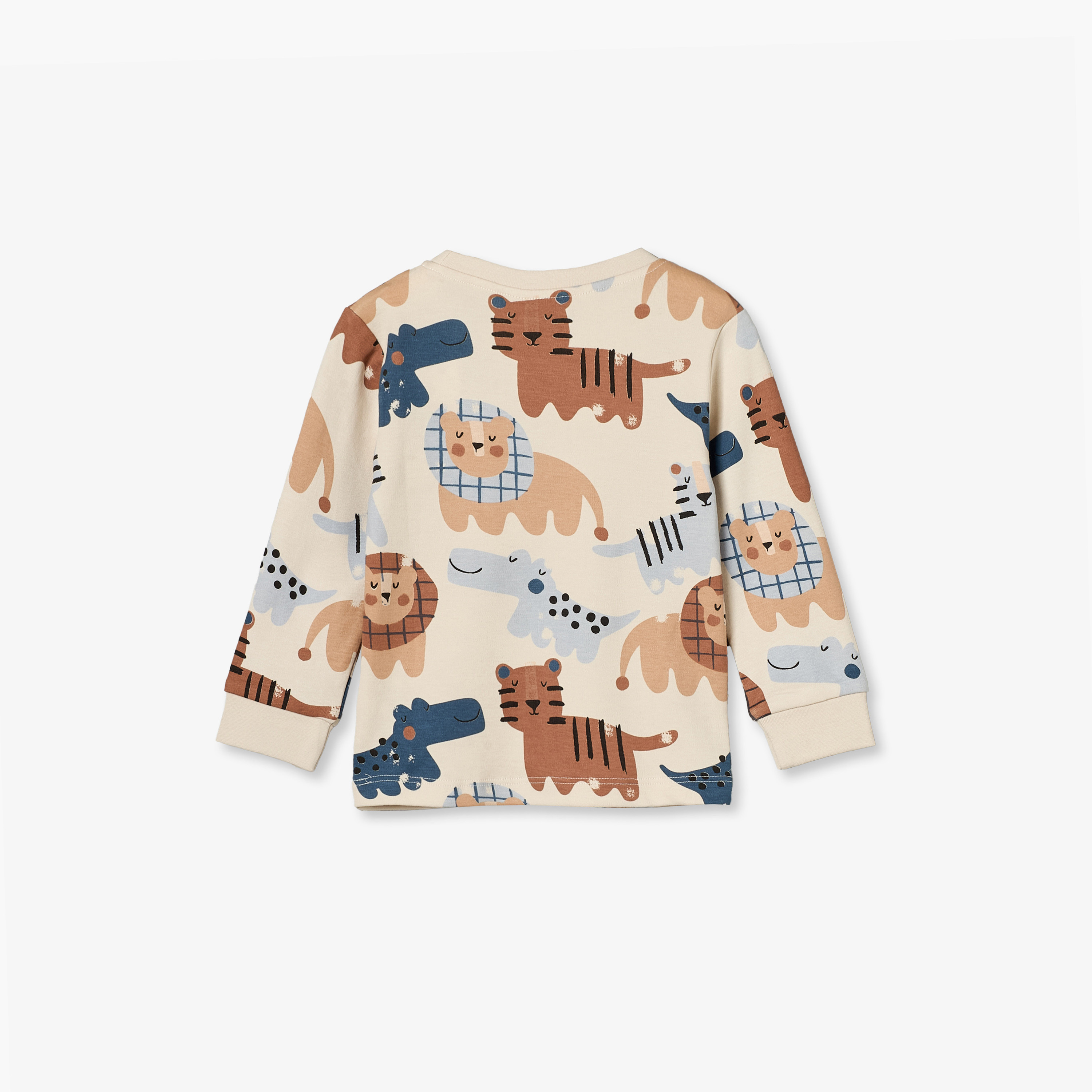 طقم بيجاما قطن بطبعات سفاري وياقة ضيقة وأكمام طويلة من جونيورز-baby-boys-clothing-nightwear-pyjamasets-image-5