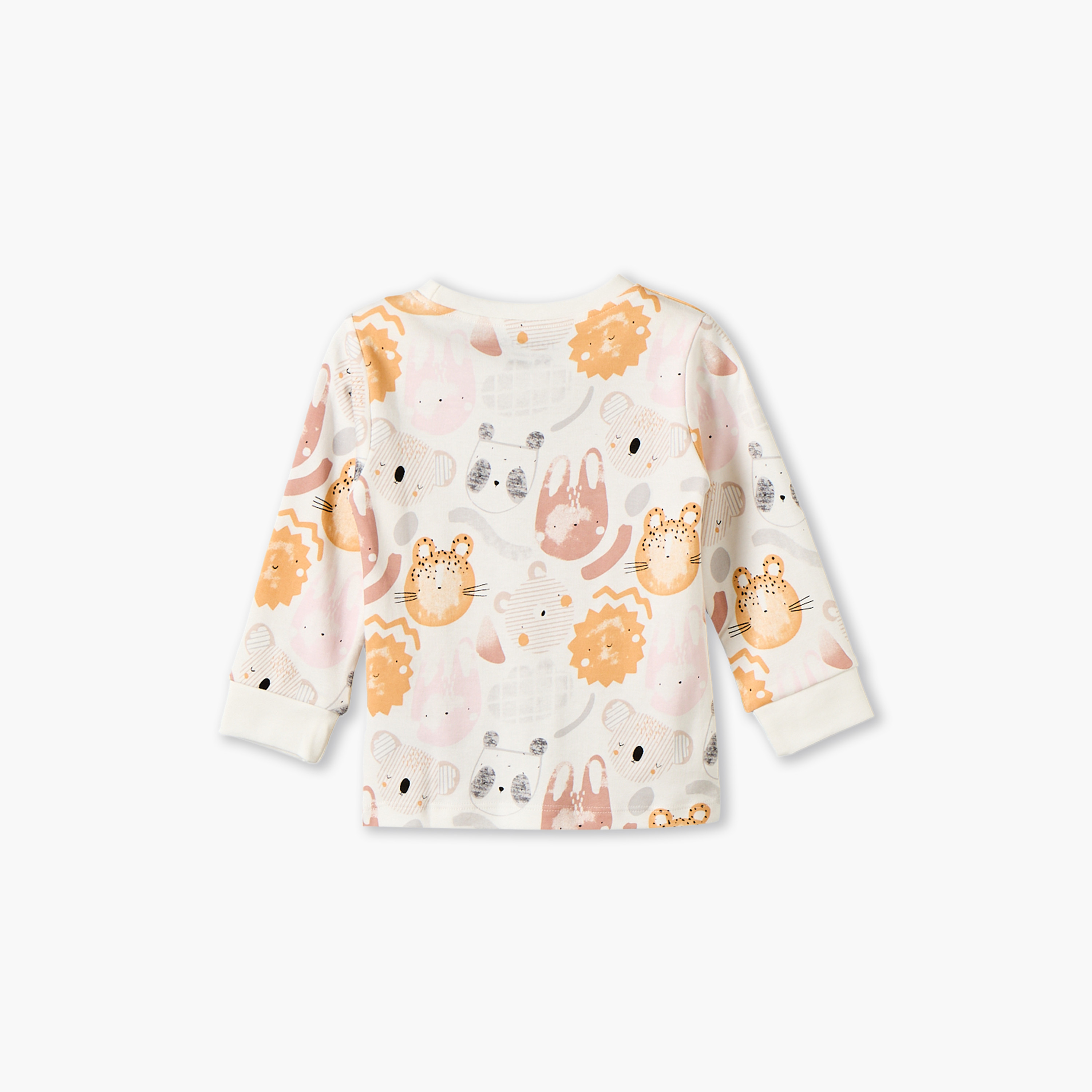 طقم بيجاما قطني بياقة مستديرة وأكمام طويلة بطبعة سفاري من جونيورز-baby-boys-clothing-nightwear-pyjamasets-image-5