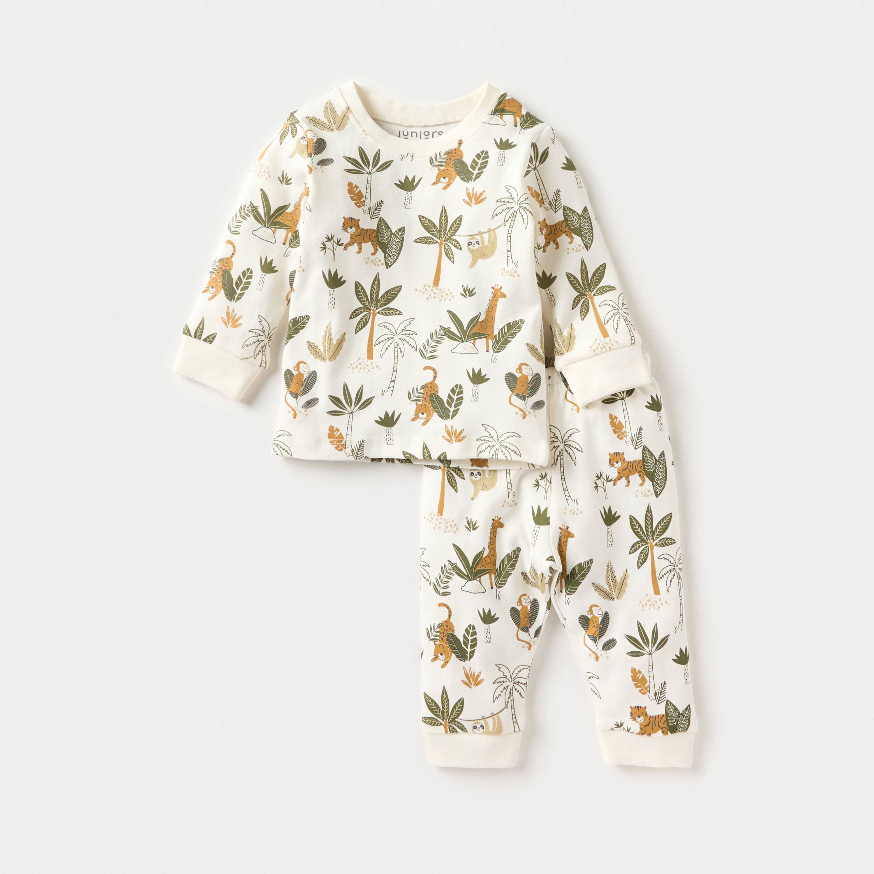 Juniors Animal Print Long Sleeves T-shirt and Pyjamas - Set of 2-baby-boys-clothing-nightwear-pyjamasets-image-3