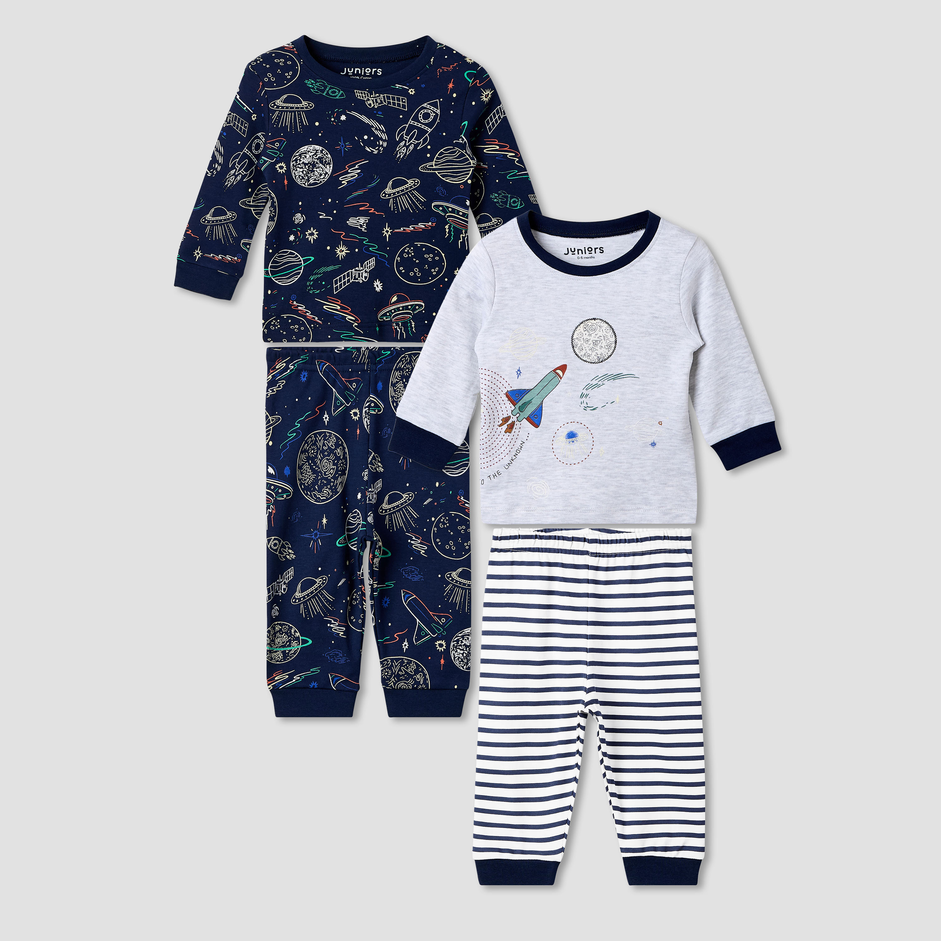 Juniors Space Print T-shirt and Pyjama - Set of 2-baby-boys-clothing-nightwear-pyjamasets-image-1