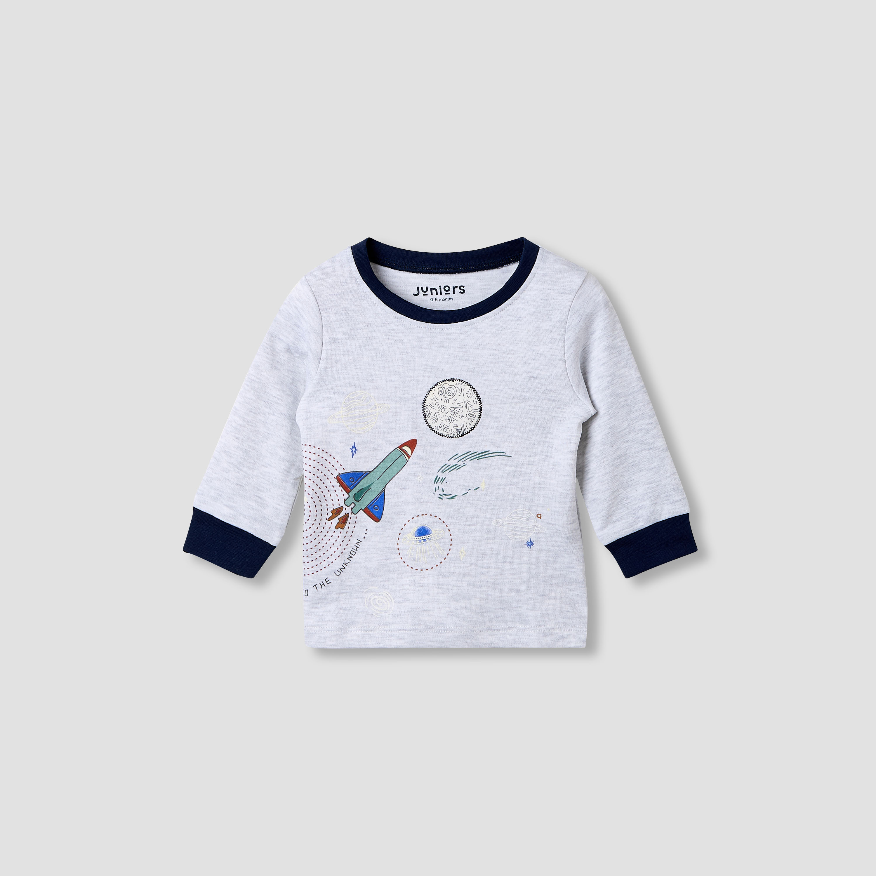 Juniors Space Print T-shirt and Pyjama - Set of 2-baby-boys-clothing-nightwear-pyjamasets-image-2