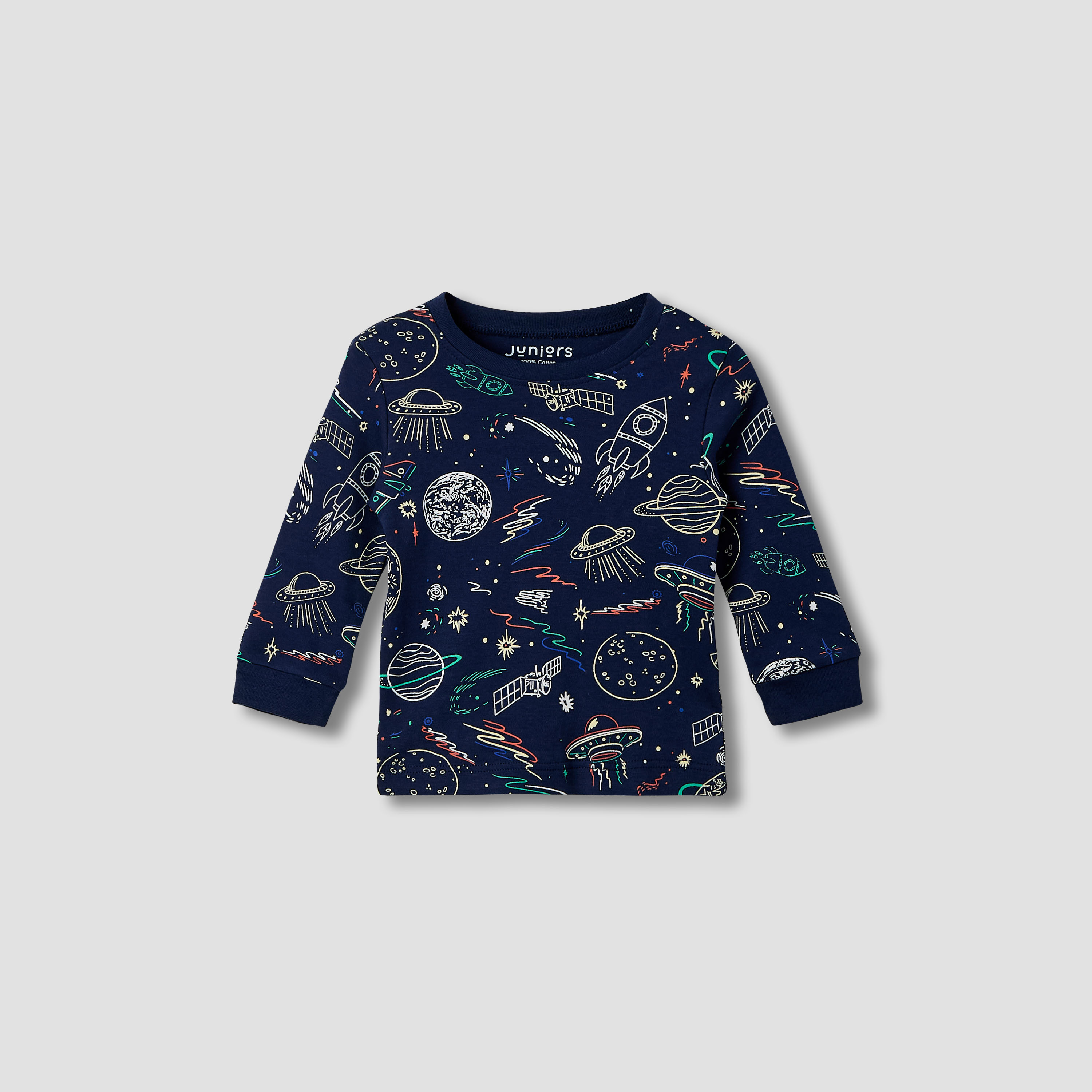Juniors Space Print T-shirt and Pyjama - Set of 2-baby-boys-clothing-nightwear-pyjamasets-image-4