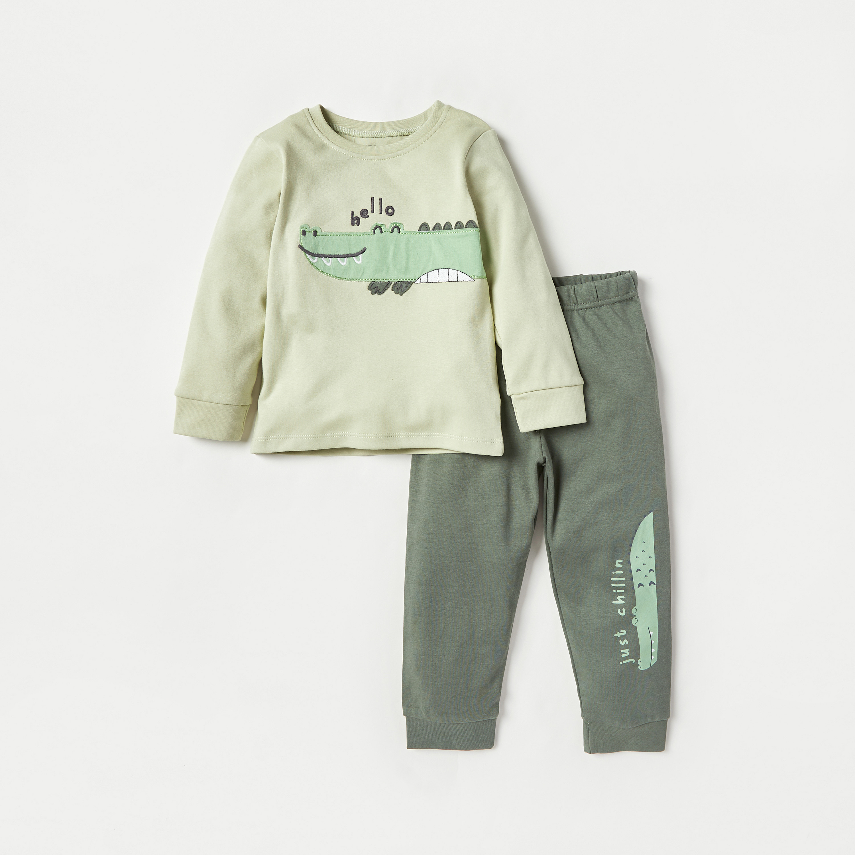 Juniors Crocodile Print T-shirts and Pyjamas - Set of 2-baby-boys-clothing-nightwear-pyjamasets-image-5