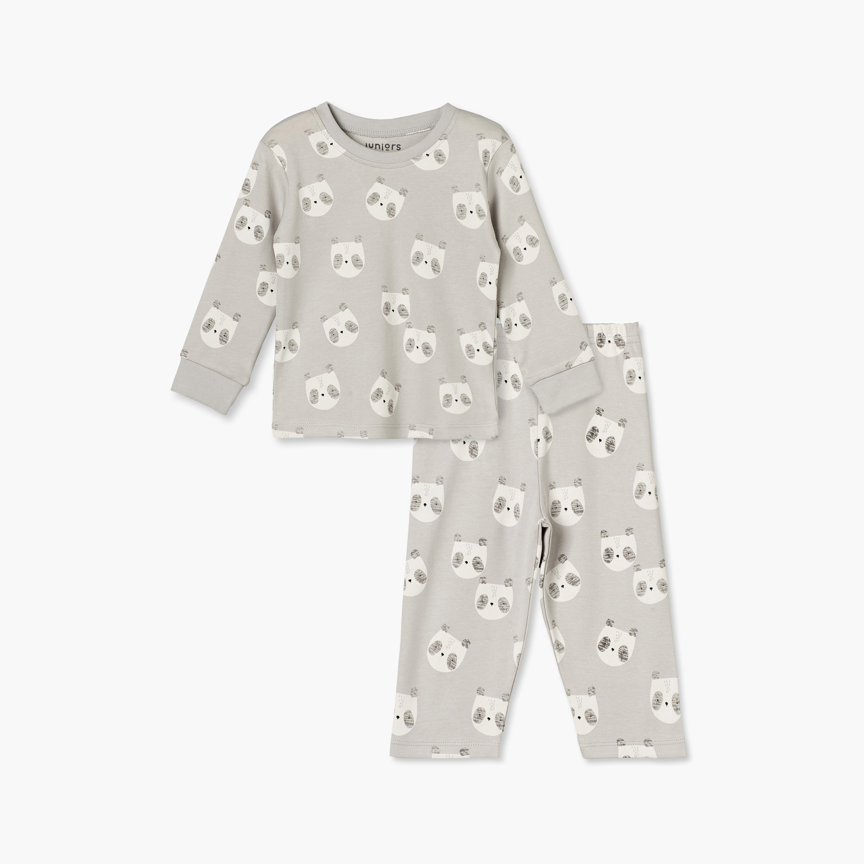 طقم بيجاما قطن بطبعات باندا وأكمام طويلة وياقة ضيقة من جونيورز-baby-boys-clothing-nightwear-pyjamasets-image-2