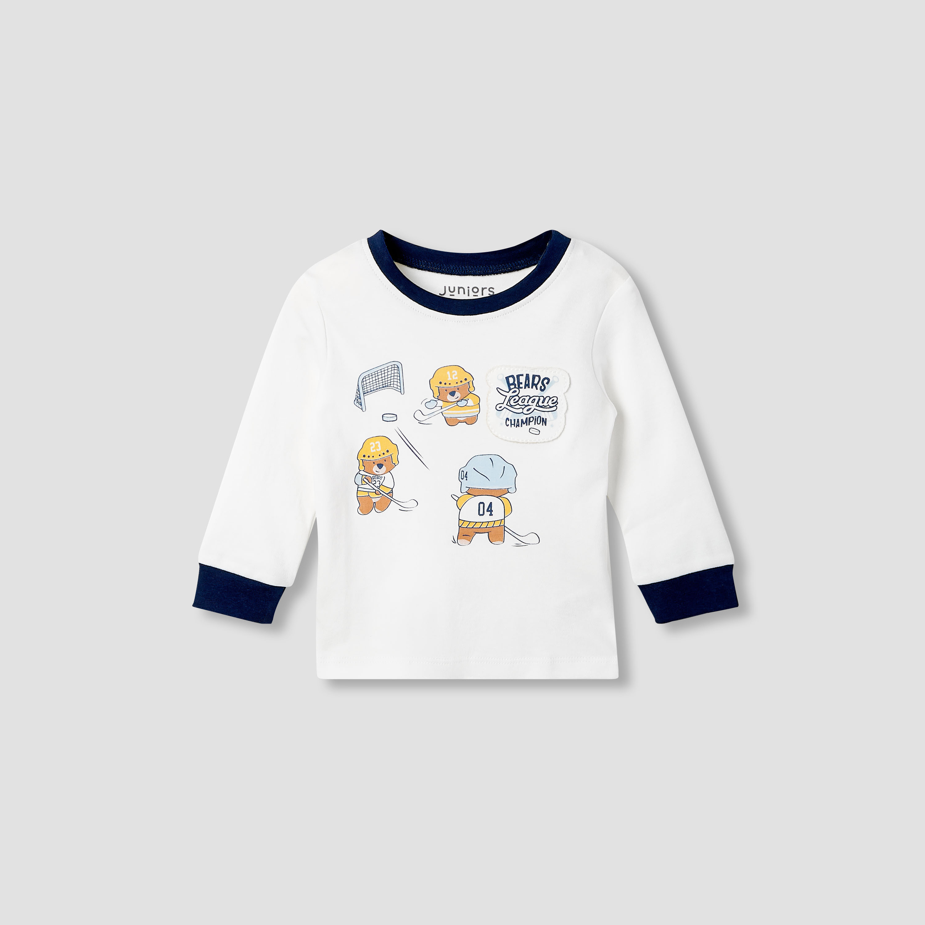 Juniors Bear Print T-shirt and Pyjama - Set of 2-baby-boys-clothing-nightwear-pyjamasets-image-4