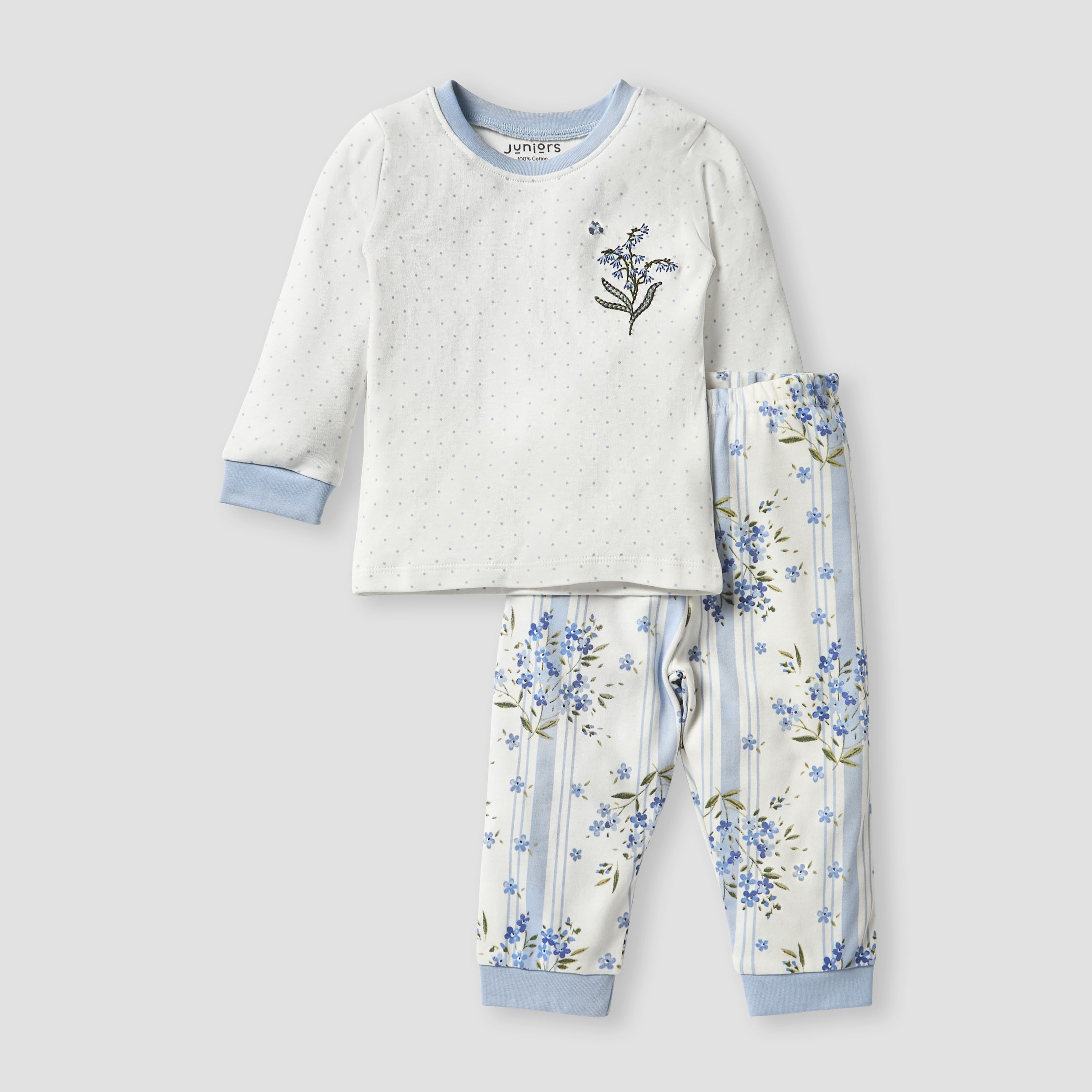 Juniors Printed T-shirt and Pyjamas - Set of 3-baby-girls-clothing-nightwear-pyjamasets-image-4
