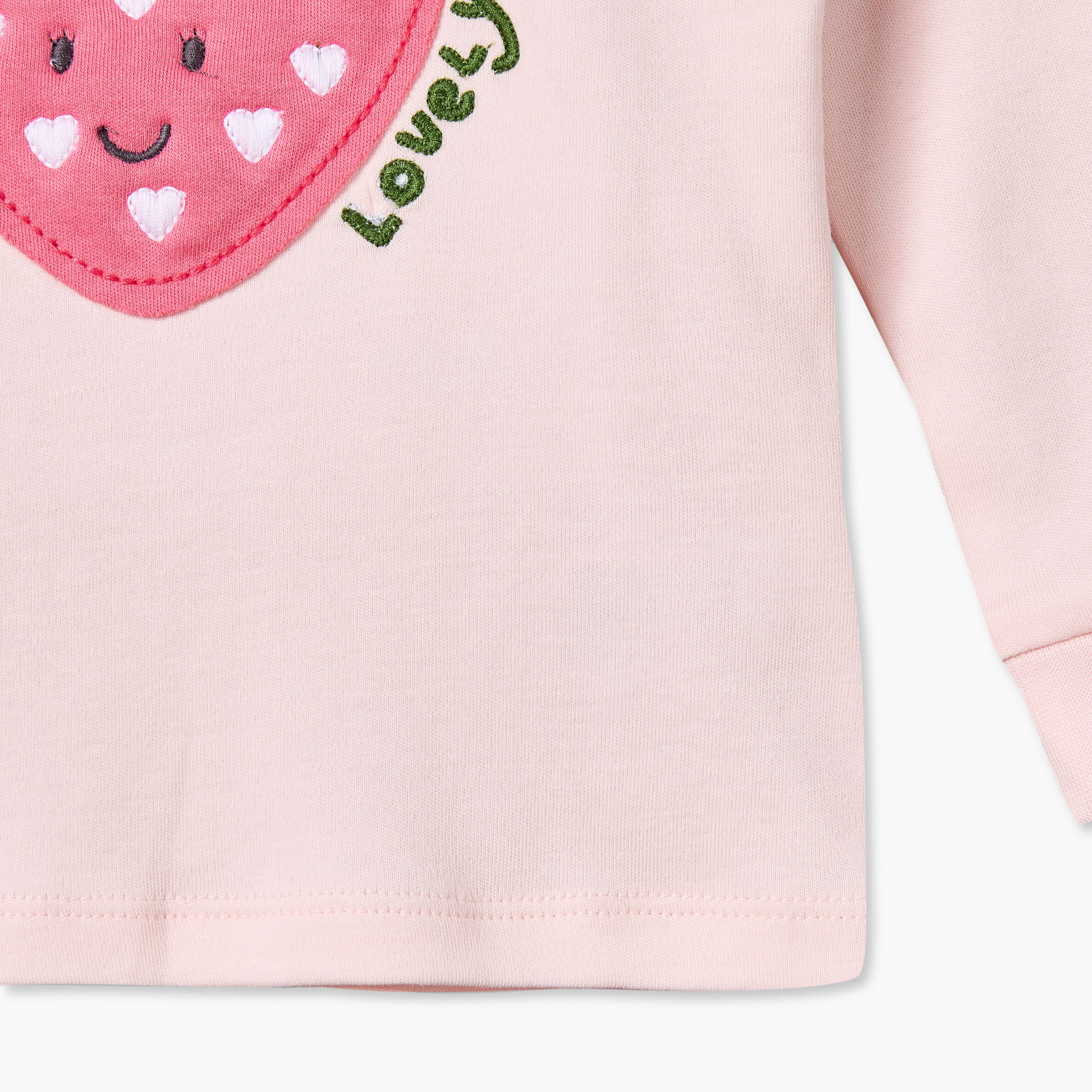 طقم بيجاما قطن بياقة مستديرة وأكمام طويلة وطبعات فراولة من جونيورز - 3 قطع-baby-girls-clothing-nightwear-pyjamasets-image-12