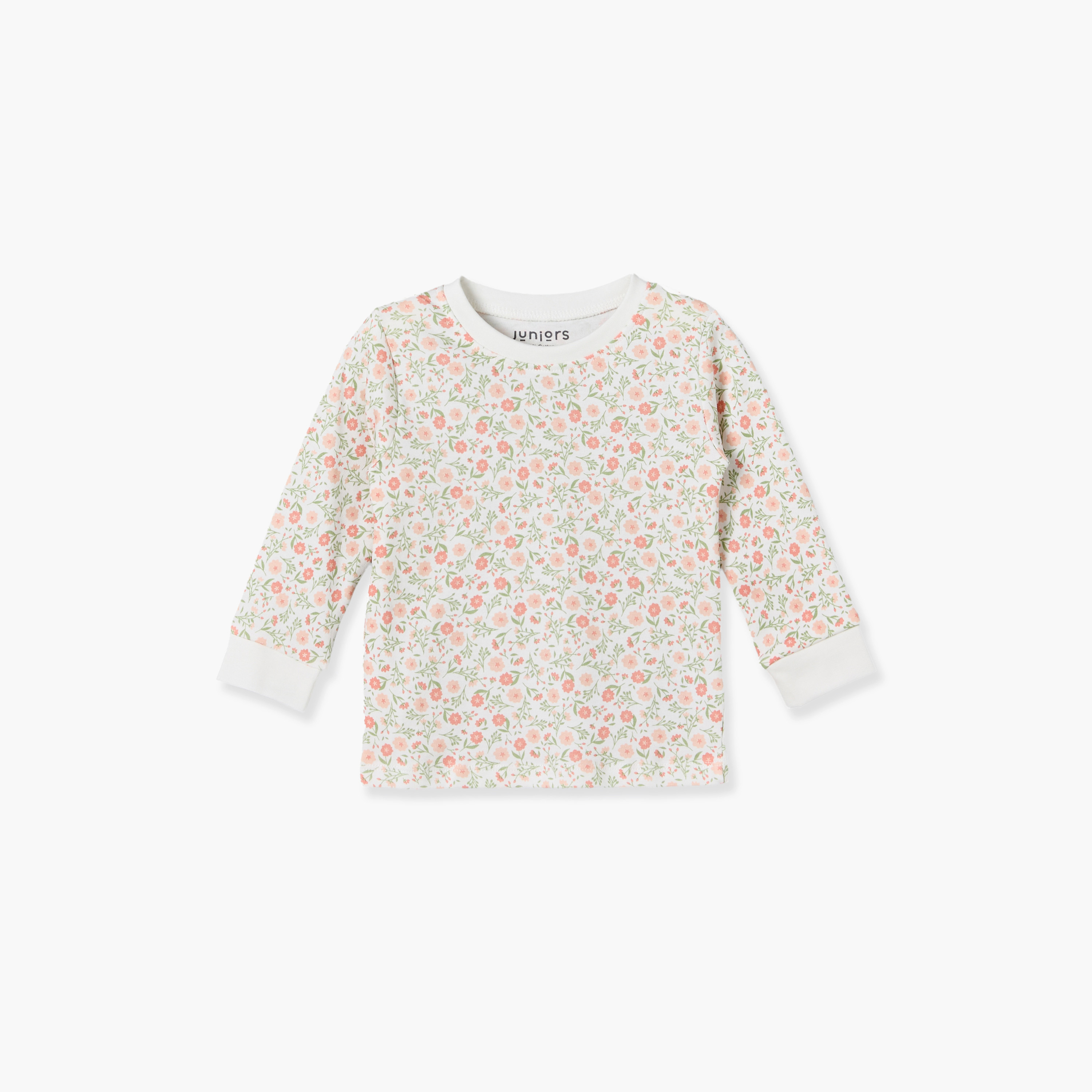 طقم من 3 بيجاما قطن بياقة مستديرة وأكمام طويلة وطبعات من جونيورز-baby-girls-clothing-nightwear-pyjamasets-image-4