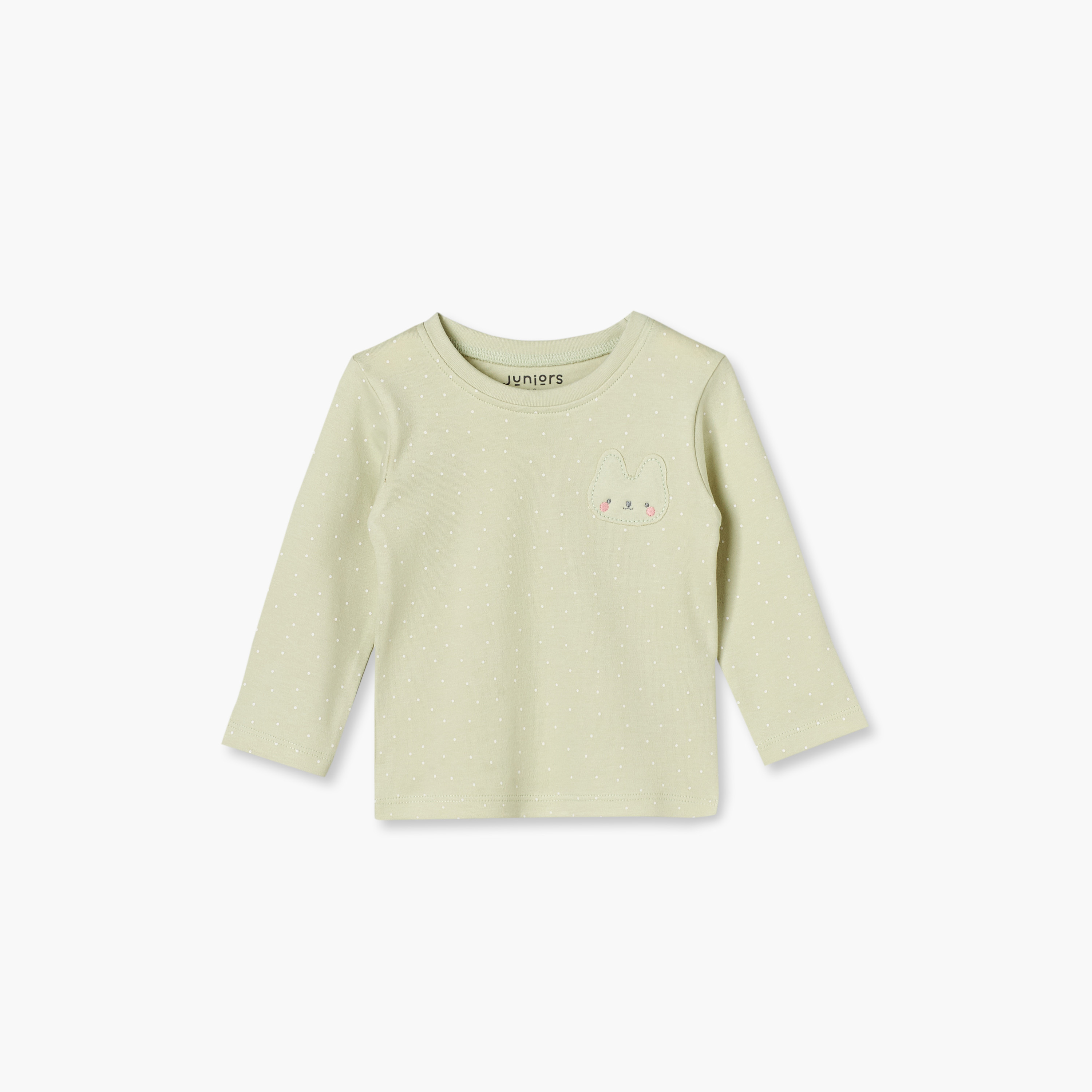 طقم بيجاما قطن بطبعات منقطة وياقة ضيقة وأكمام طويلة من جونيورز-baby-girls-clothing-nightwear-pyjamasets-image-3
