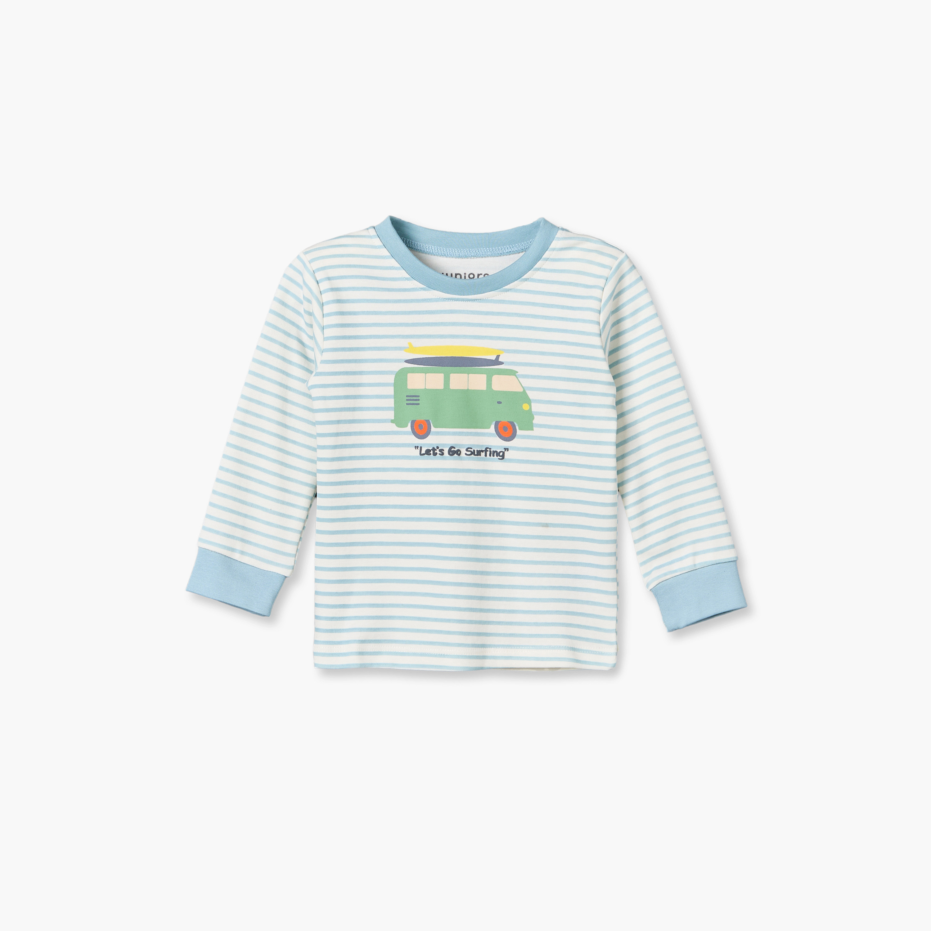 طقم بيجاما قطن بياقة مستديرة وأكمام طويلة بطبعات وسائل النقل قطعتين من جونيورز-baby-boys-clothing-nightwear-pyjamasets-image-5