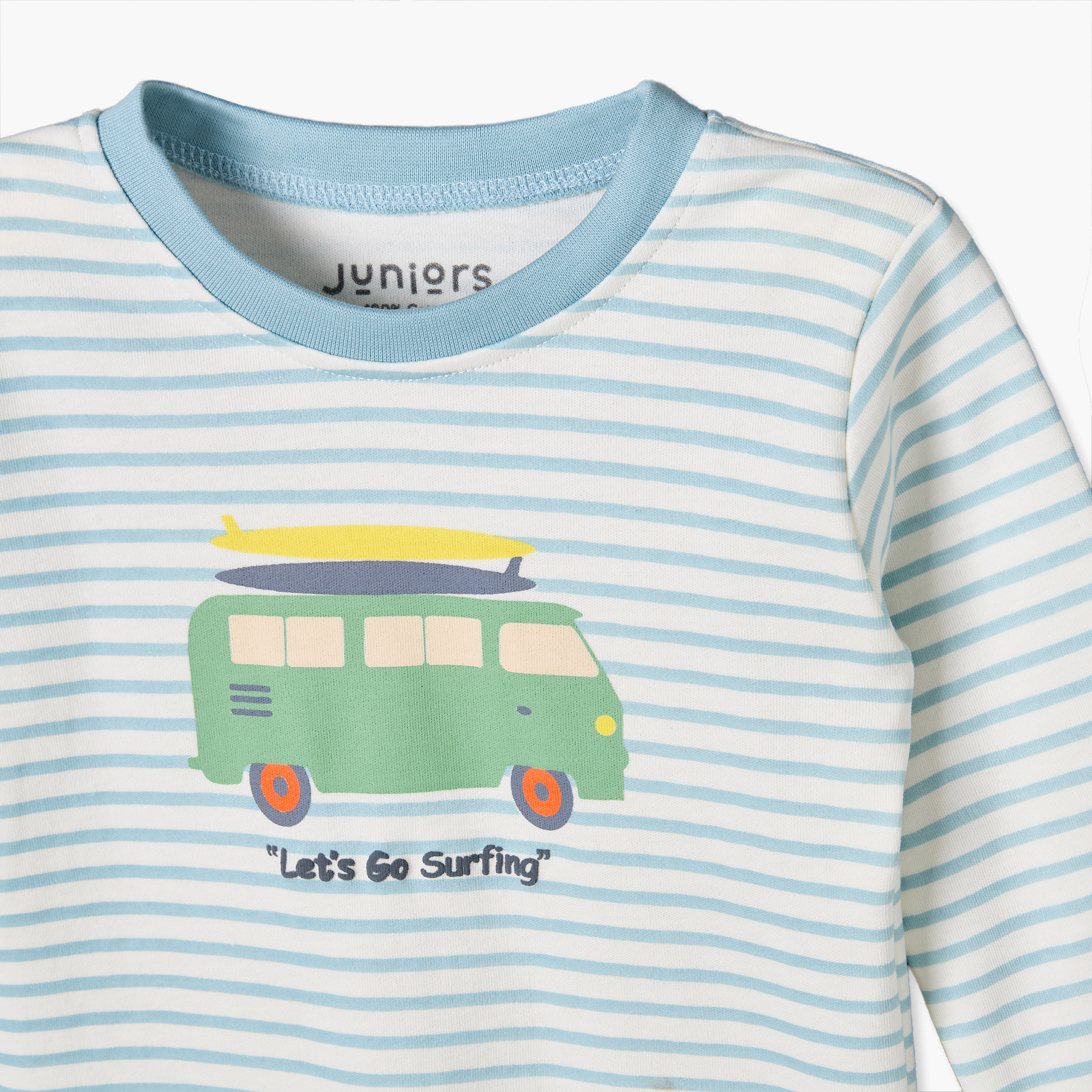 طقم بيجاما قطن بياقة مستديرة وأكمام طويلة بطبعات وسائل النقل قطعتين من جونيورز-baby-boys-clothing-nightwear-pyjamasets-image-9