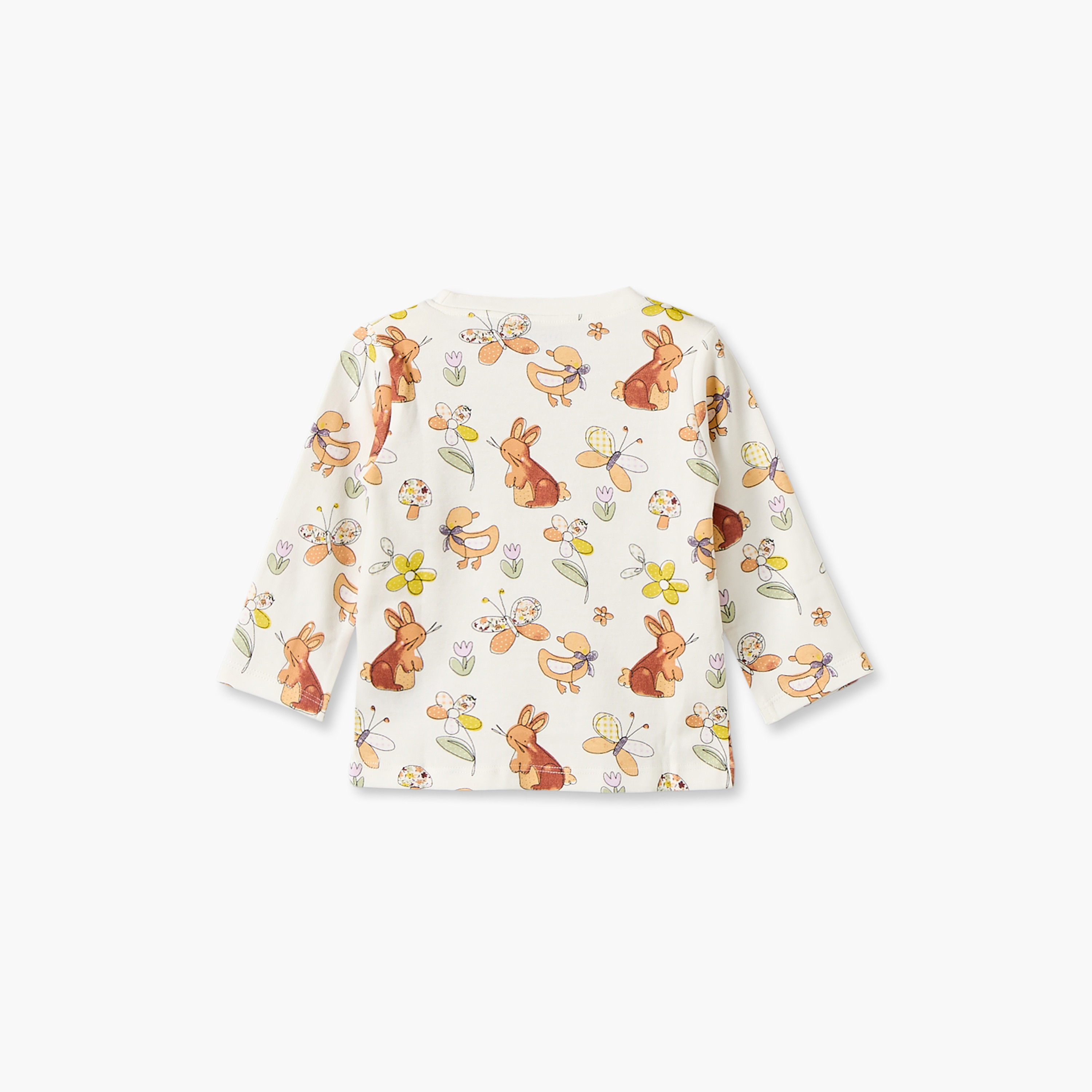 طقم بيجاما قطني بياقة مستديرة وأكمام طويلة بطبعة غابات من جونيورز-baby-girls-clothing-nightwear-pyjamasets-image-5