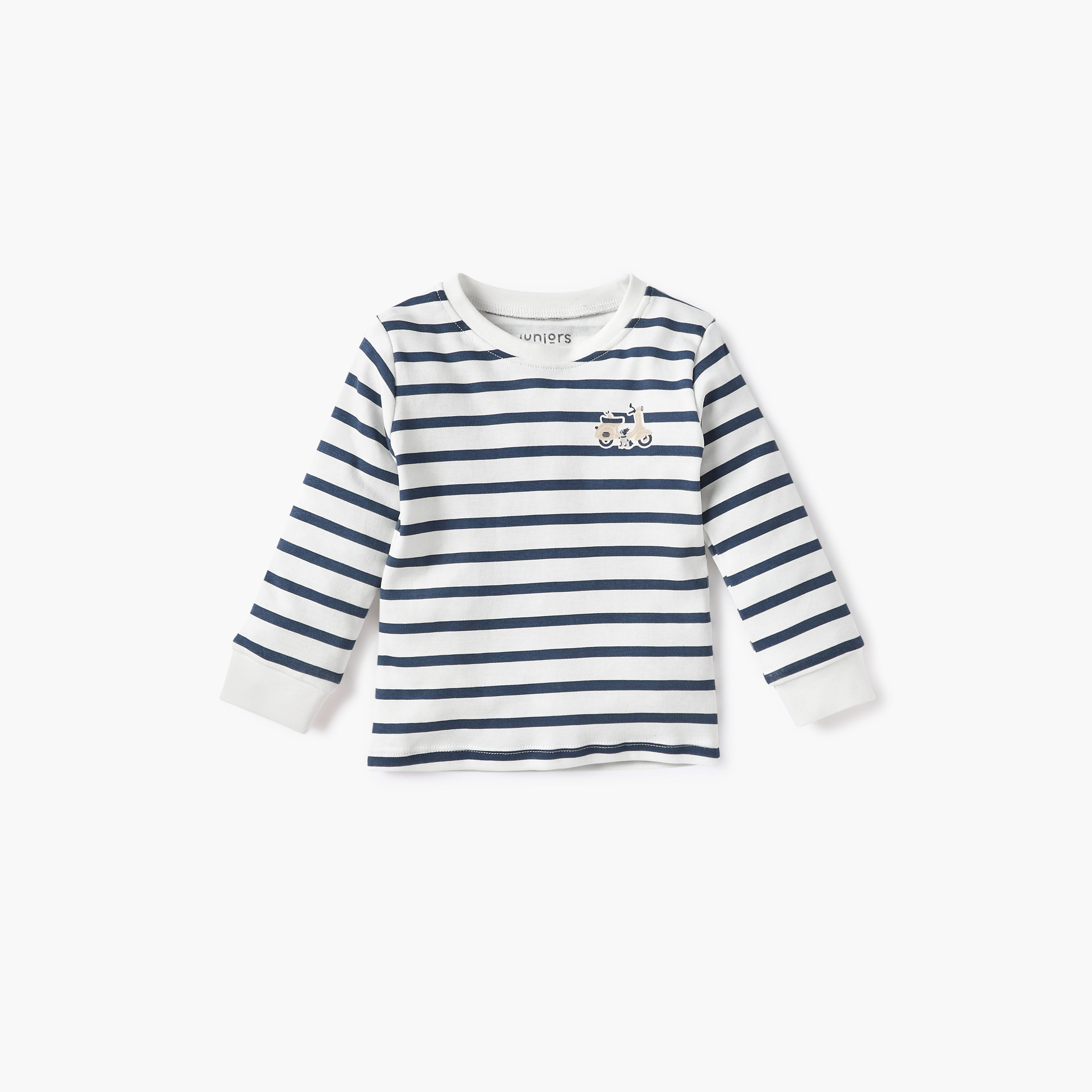 Juniors Striped T-shirt and Pyjama Set-baby-boys-clothing-nightwear-pyjamasets-image-2