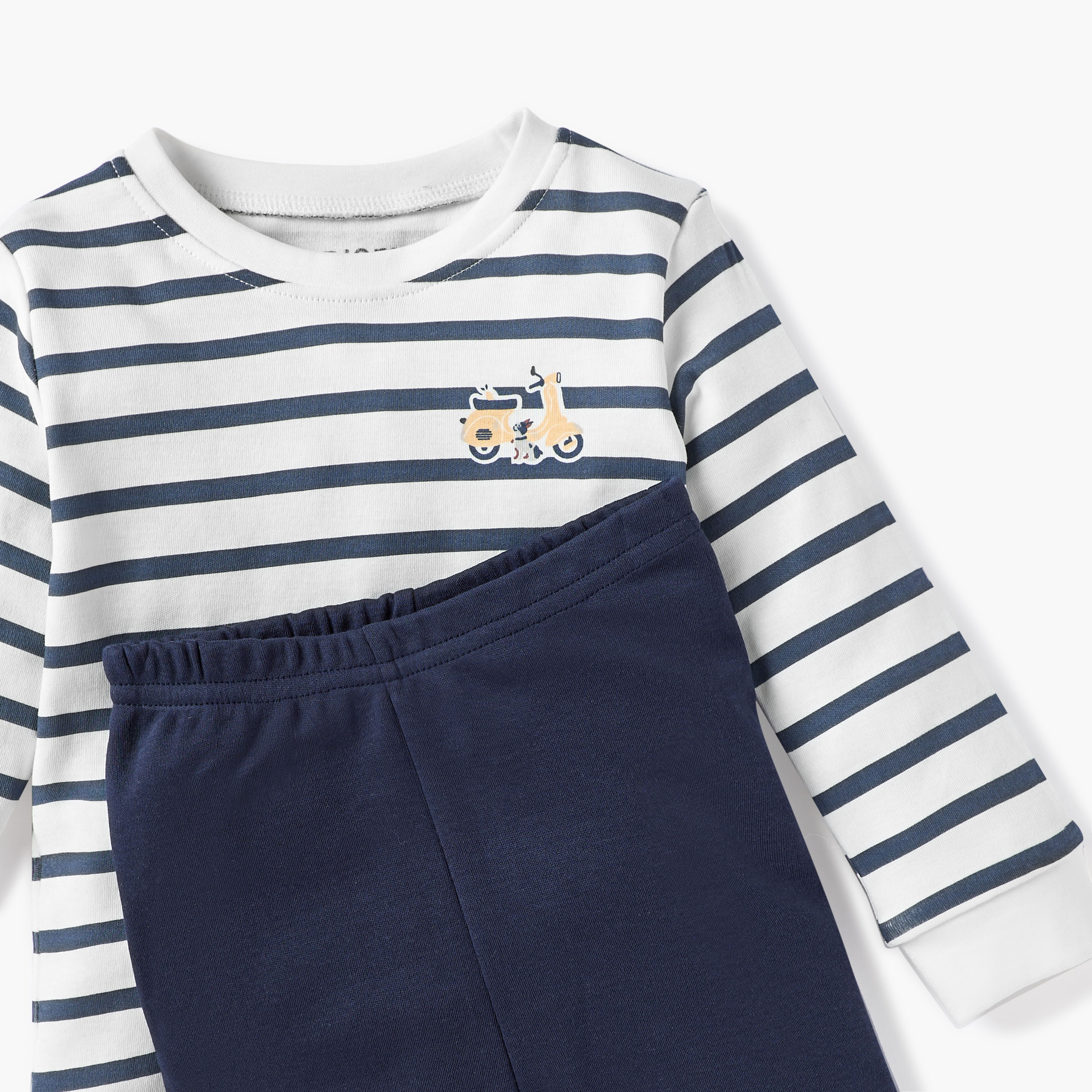 Juniors Striped T-shirt and Pyjama Set-baby-boys-clothing-nightwear-pyjamasets-image-4
