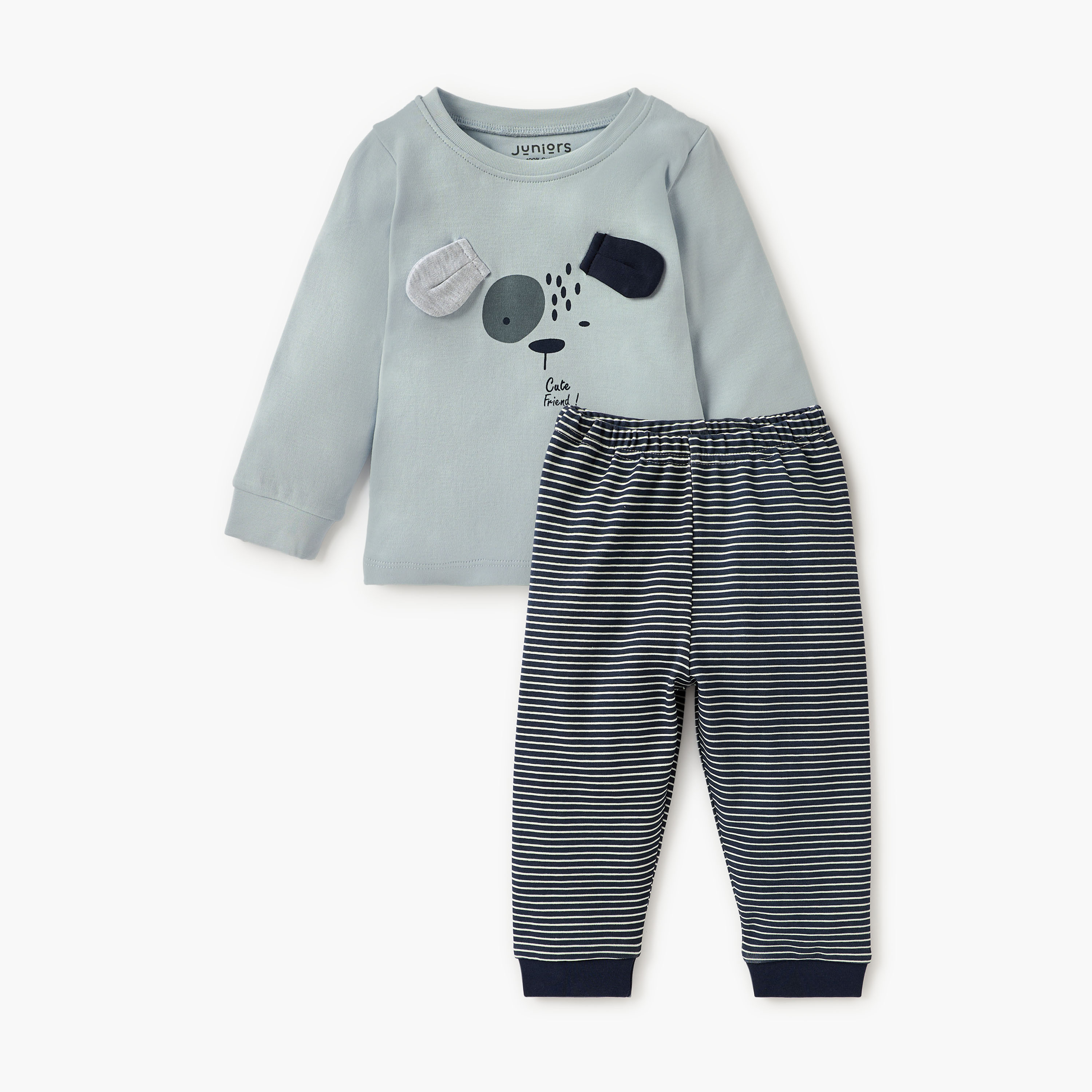 Juniors Printed Top and Pyjama Set-baby-boys-clothing-nightwear-pyjamasets-image-1