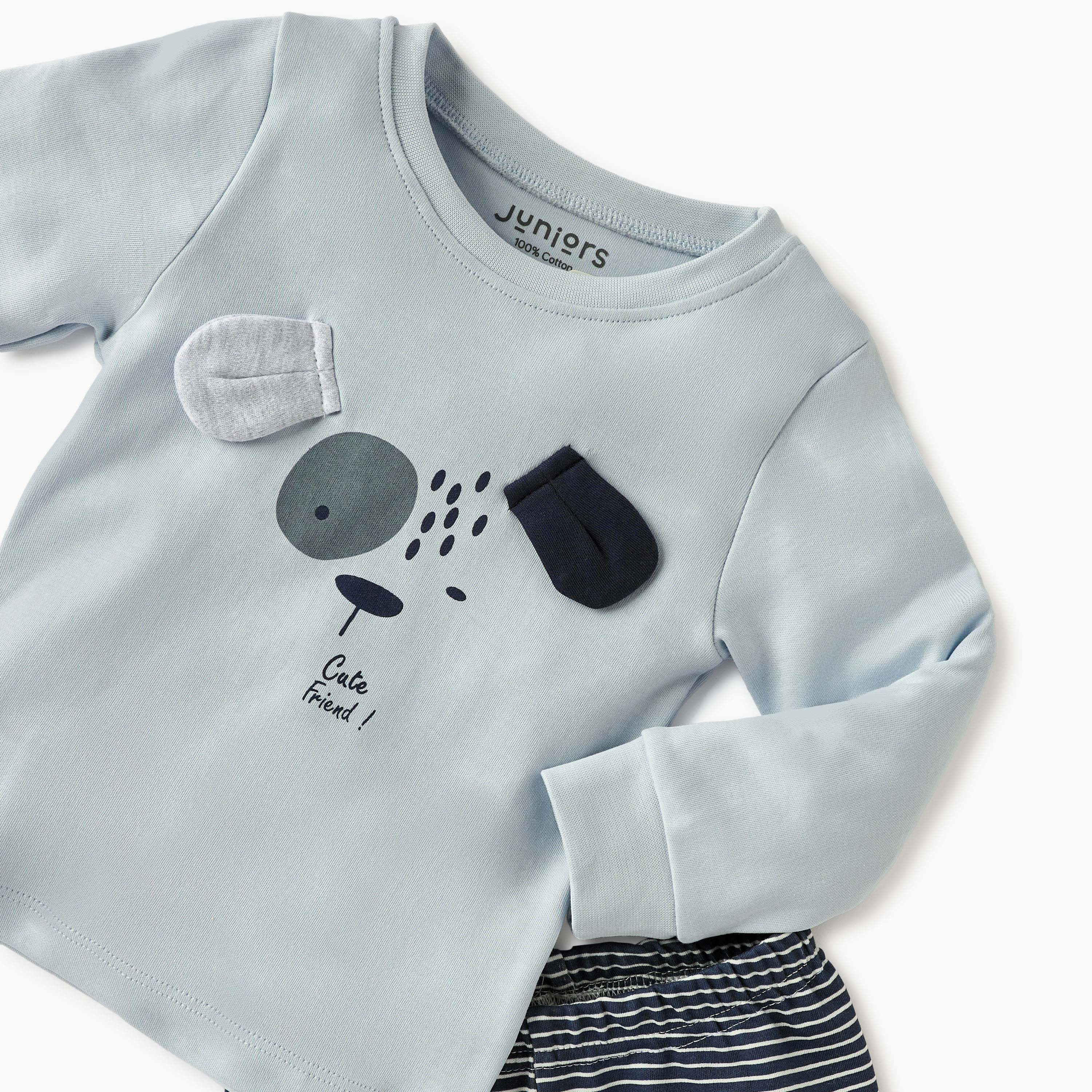 Juniors Printed Top and Pyjama Set-baby-boys-clothing-nightwear-pyjamasets-image-4