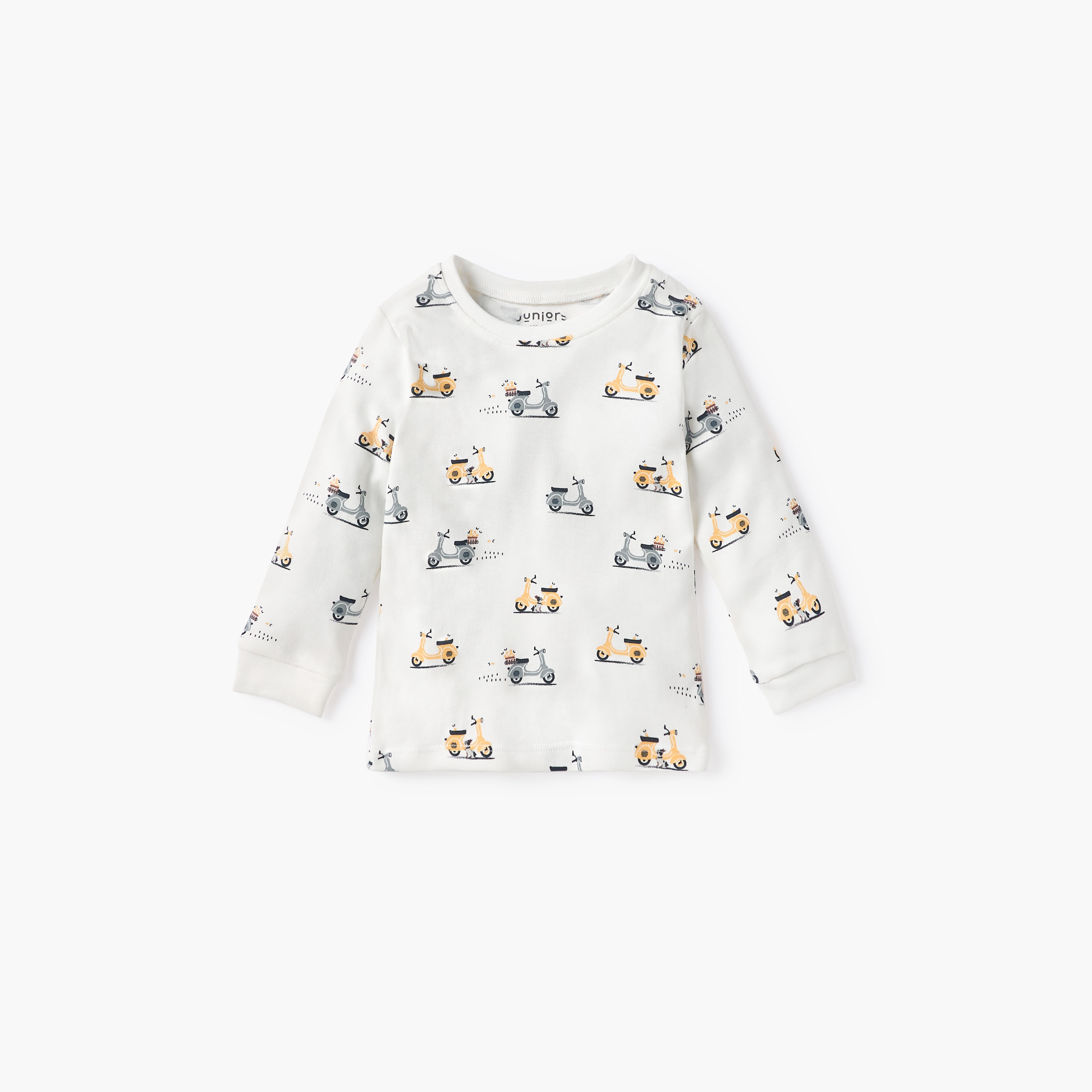 Juniors Scooter Print T-shirt and Pyjama Set-baby-boys-clothing-nightwear-pyjamasets-image-2