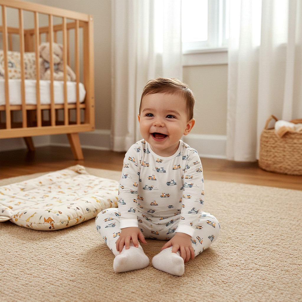 Juniors Scooter Print T-shirt and Pyjama Set-baby-boys-clothing-nightwear-pyjamasets-image-6