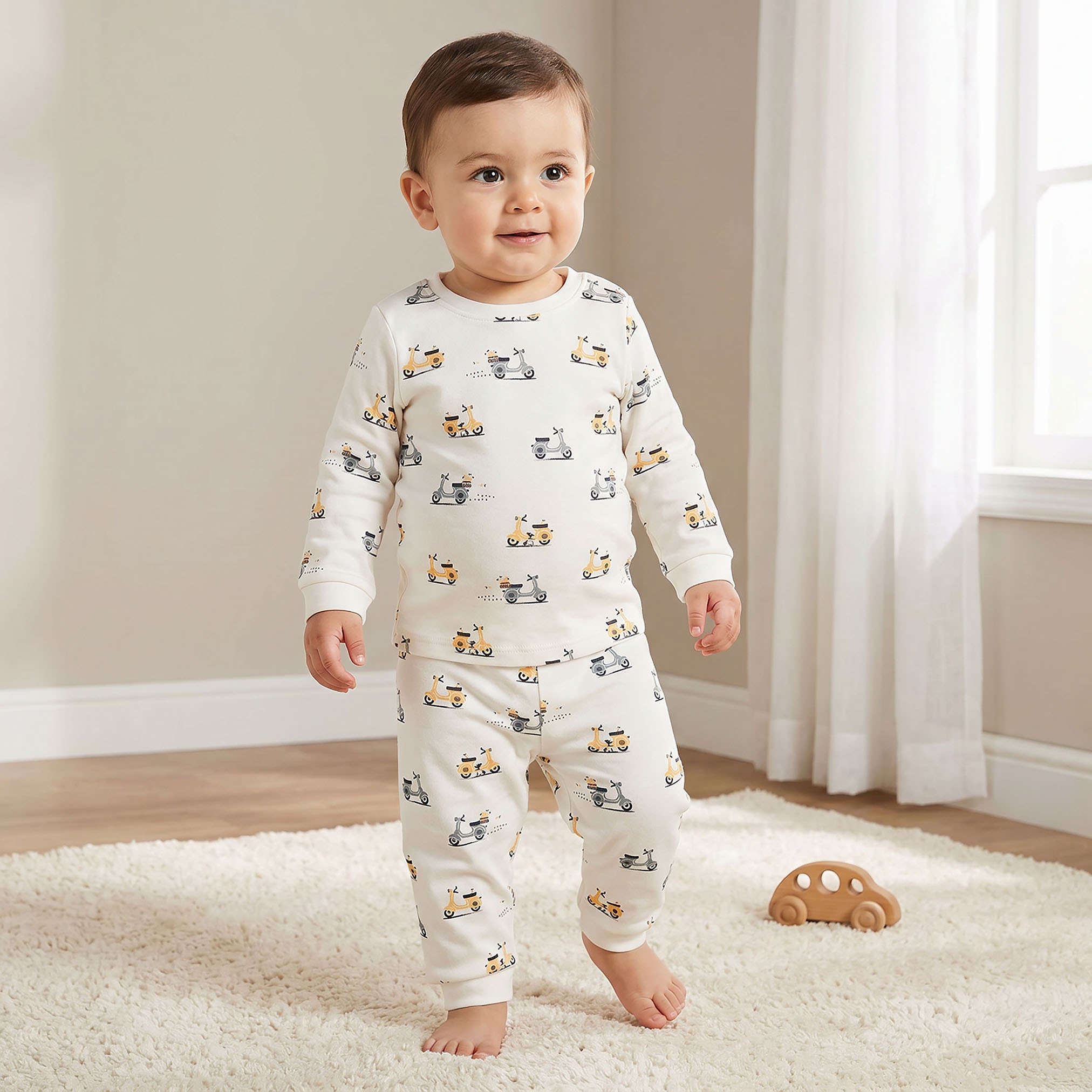 طقم تيشيرت وبنطلون بيجاما بطبعات من جونيورز-baby-boys-clothing-nightwear-pyjamasets-image-1