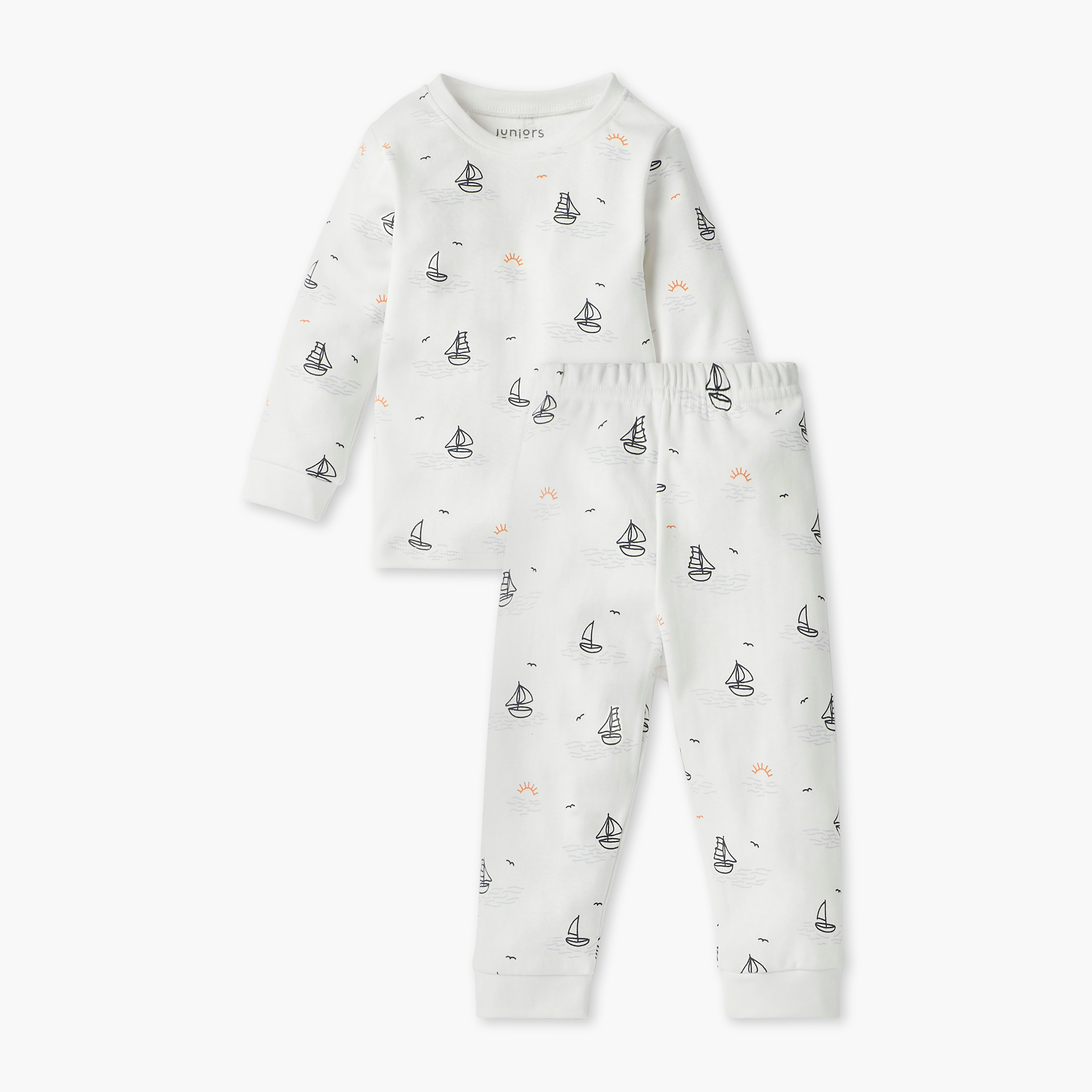 Juniors Nautical Print T-shirt and Pyjama Set-baby-boys-clothing-nightwear-pyjamasets-image-1