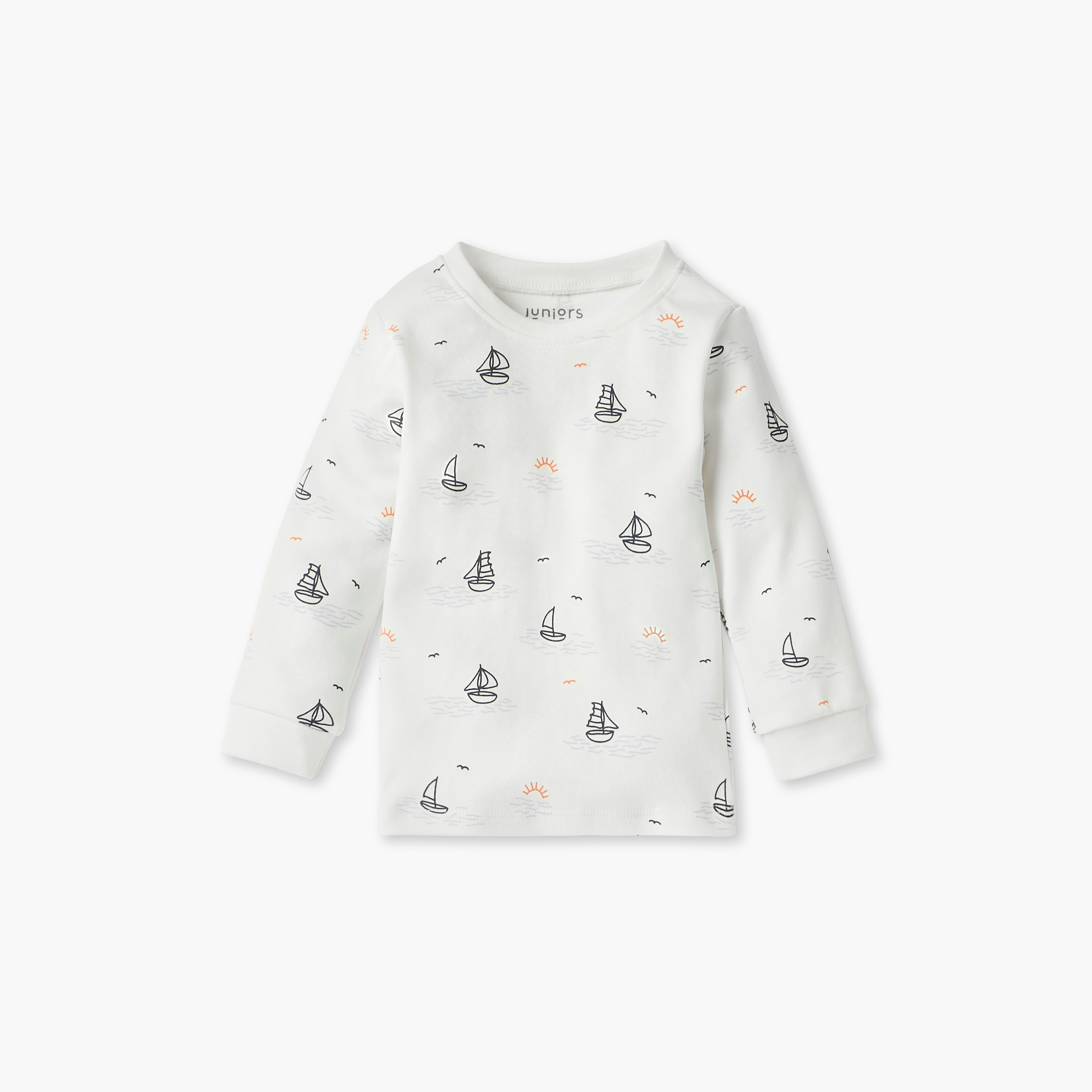 Juniors Nautical Print T-shirt and Pyjama Set-baby-boys-clothing-nightwear-pyjamasets-image-2