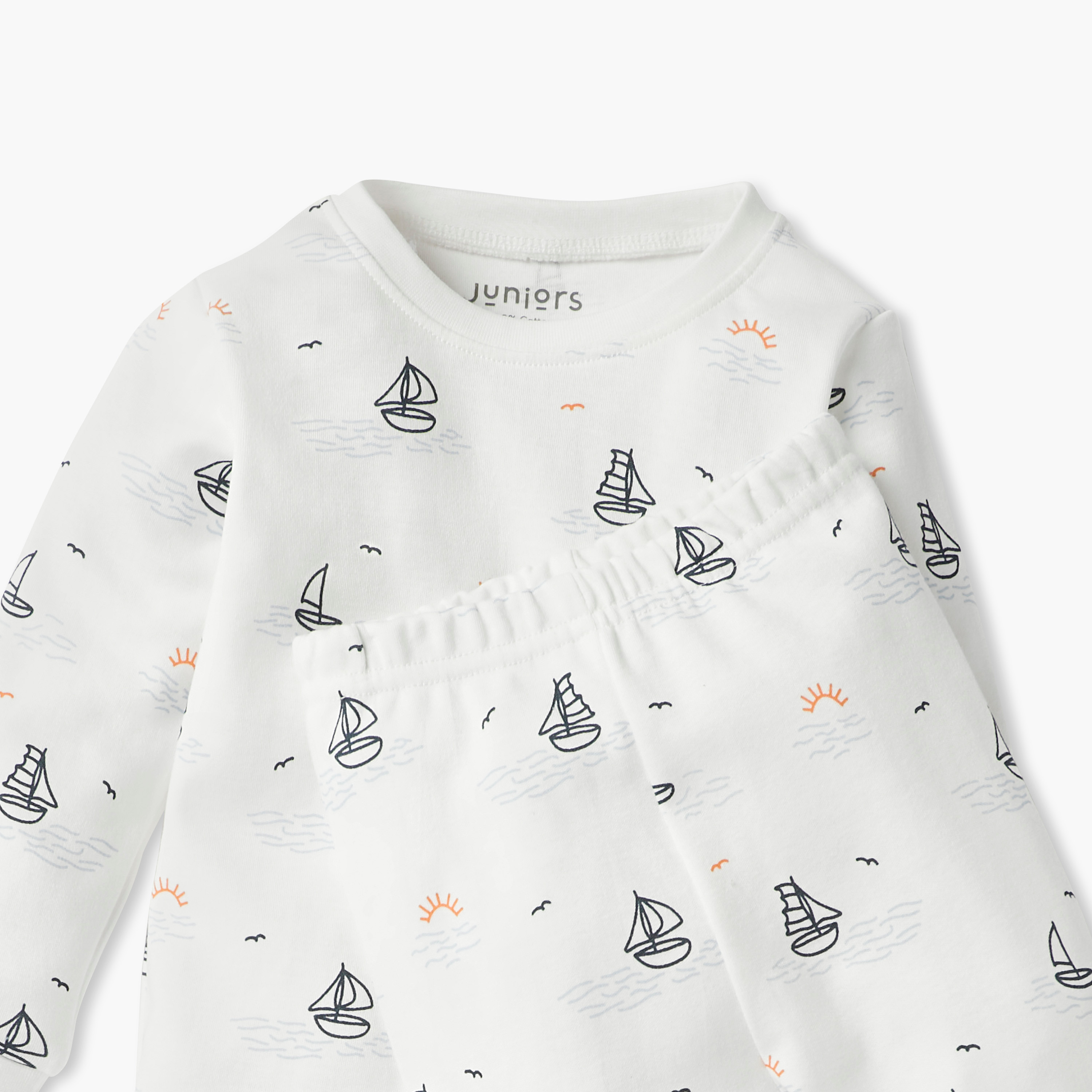 Juniors Nautical Print T-shirt and Pyjama Set-baby-boys-clothing-nightwear-pyjamasets-image-4