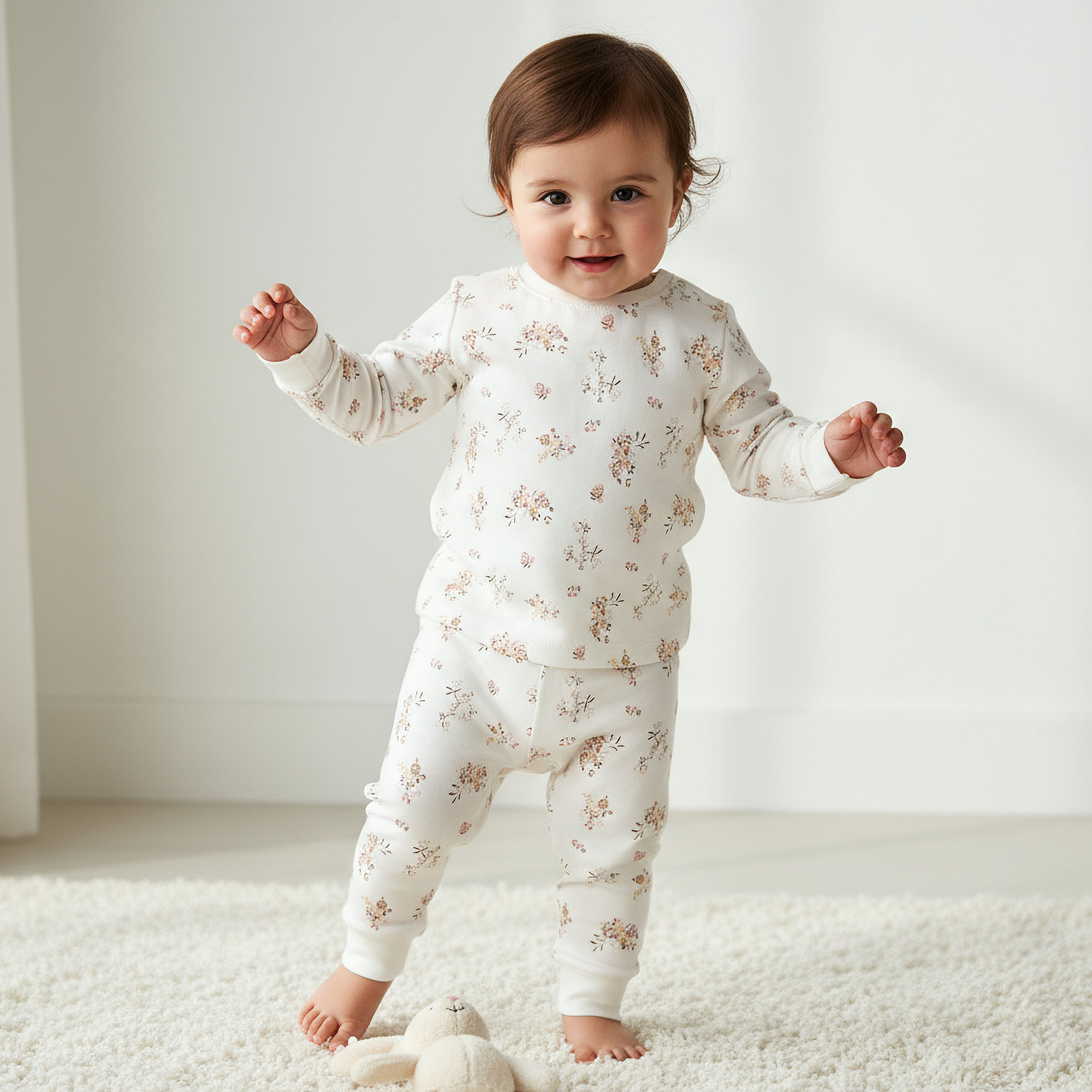 Set of 3, Juniors Cotton Crew Neck Long Sleeves Pyjama Set with Floral Print-baby-girls-clothing-nightwear-pyjamasets-image-2