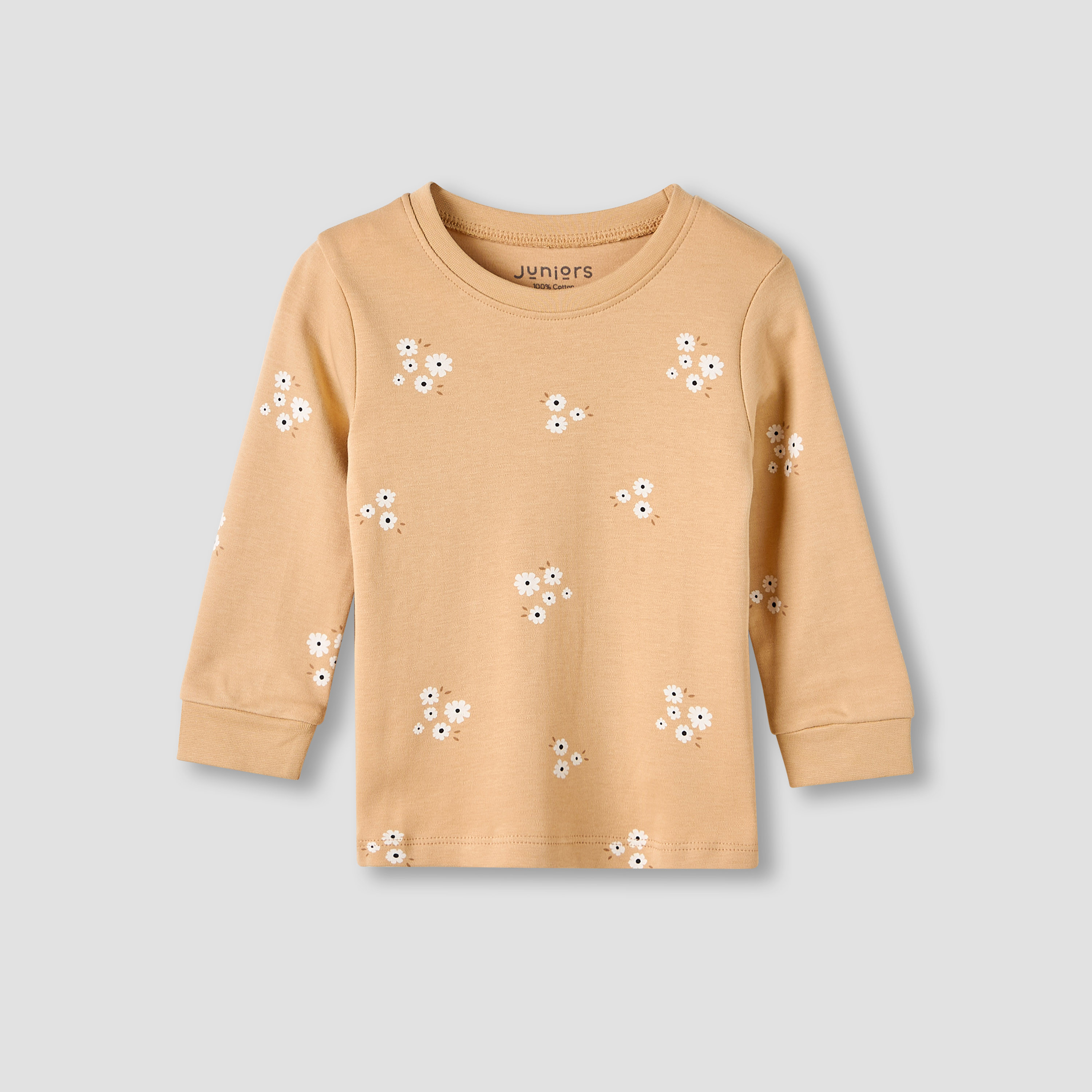 Set of 3, Juniors Cotton Crew Neck Long Sleeves Pyjama Set with Floral Print-baby-girls-clothing-nightwear-pyjamasets-image-5