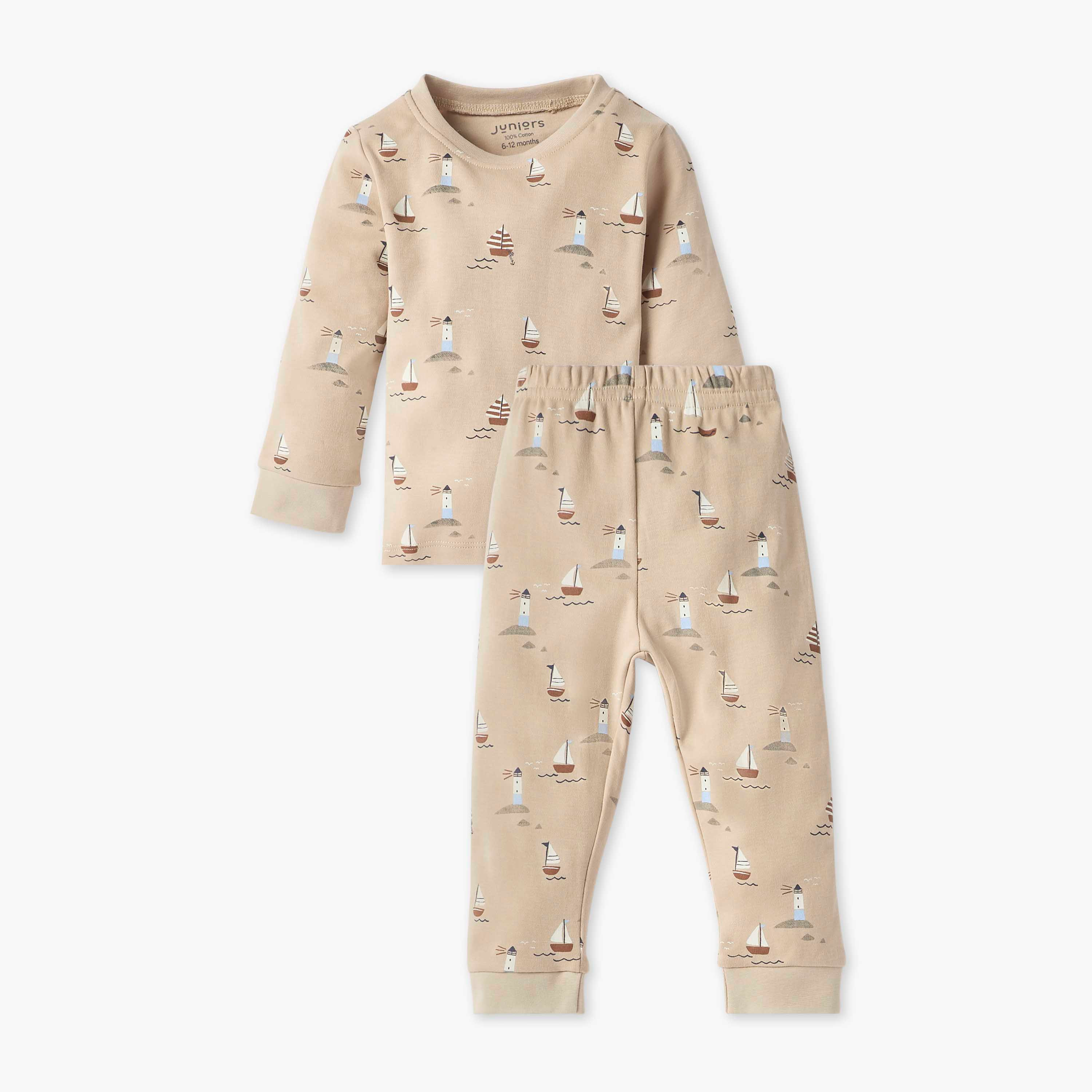 Juniors Printed T-shirt and Pyjama Set-baby-boys-clothing-nightwear-pyjamasets-image-1