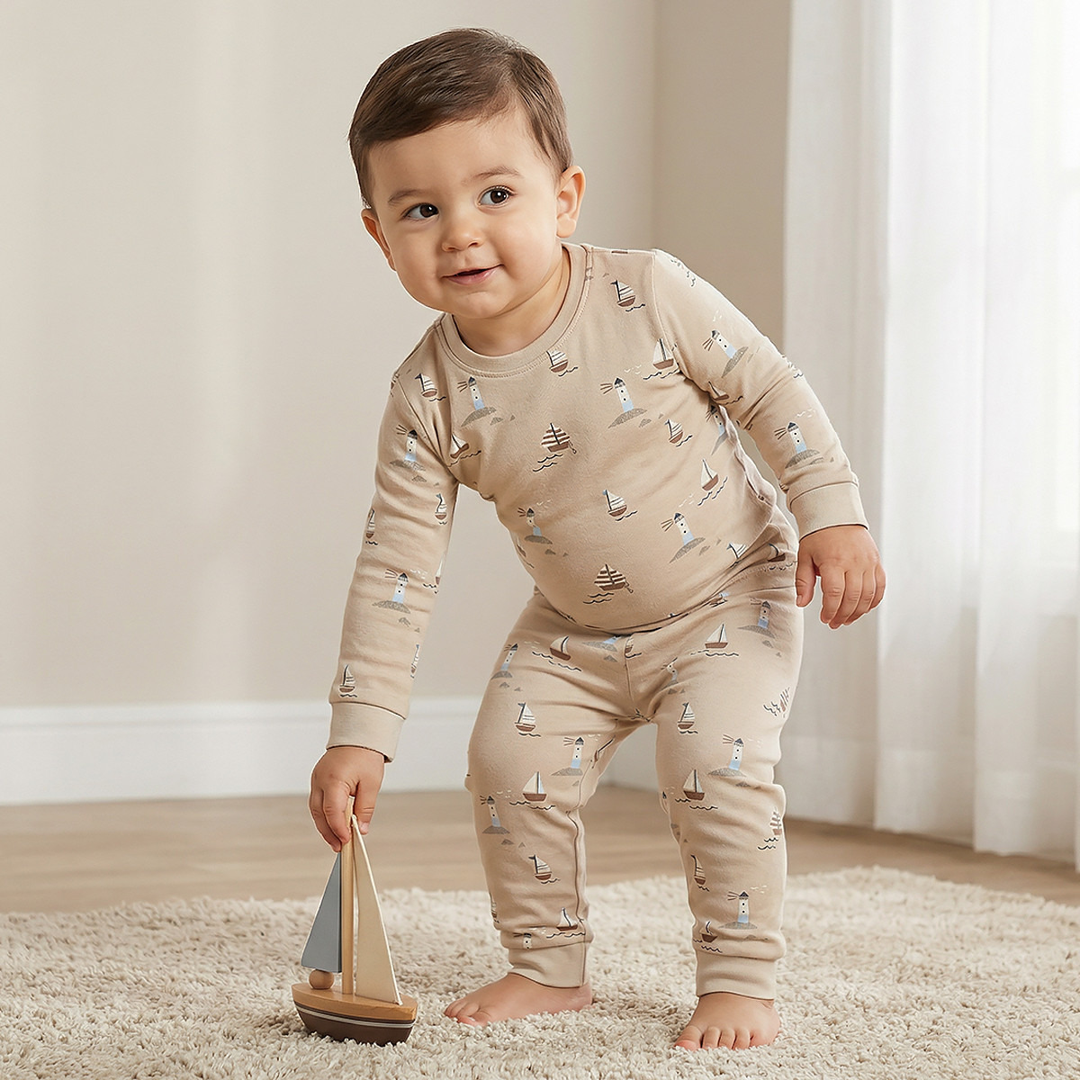 Juniors Printed T-shirt and Pyjama Set-baby-boys-clothing-nightwear-pyjamasets-image-1
