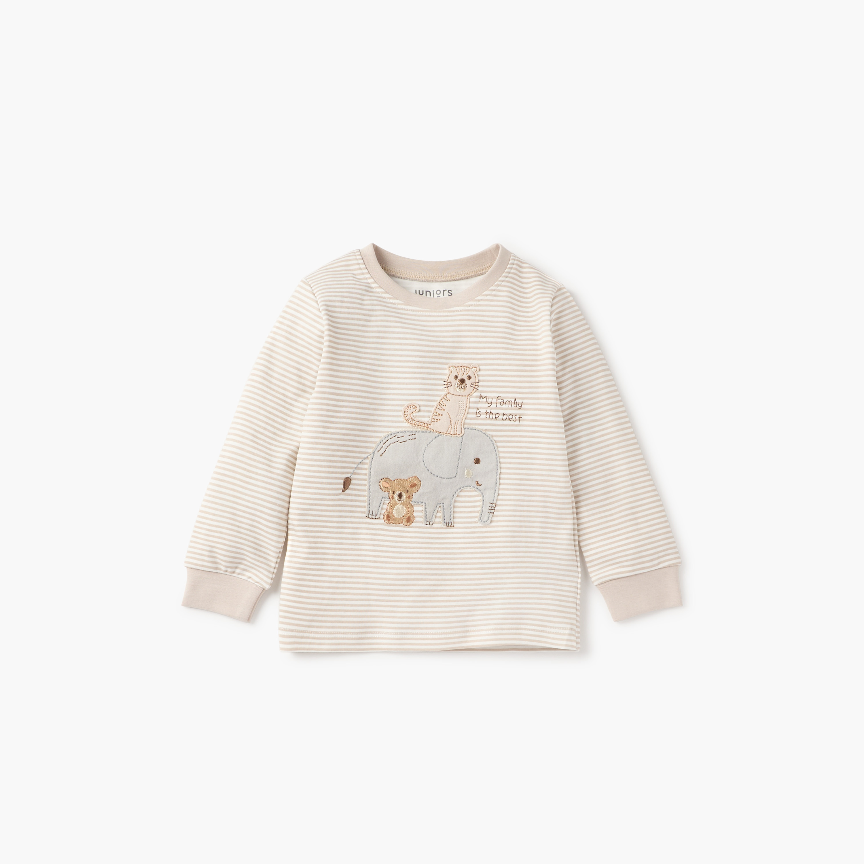 Juniors Animal Embroidered T-shirt and Pyjama Set-baby-boys-clothing-nightwear-pyjamasets-image-2
