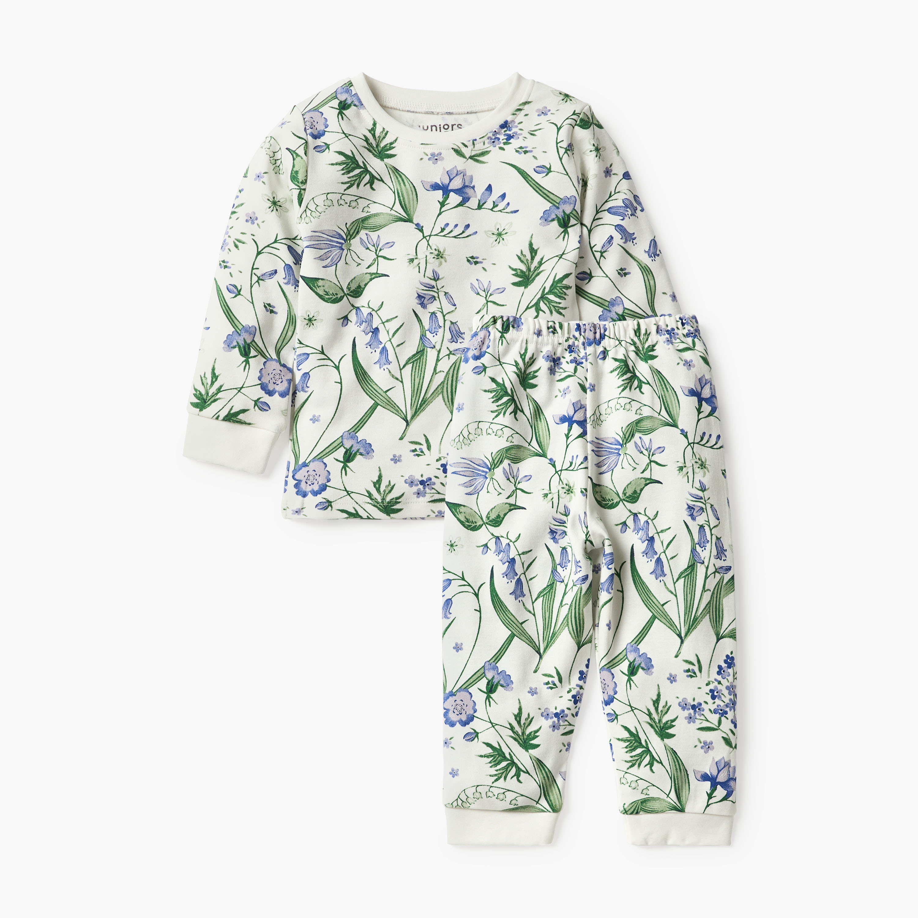 Juniors All-Over Botanical Print T-shirt and Pyjama Set-baby-girls-clothing-nightwear-pyjamasets-image-1