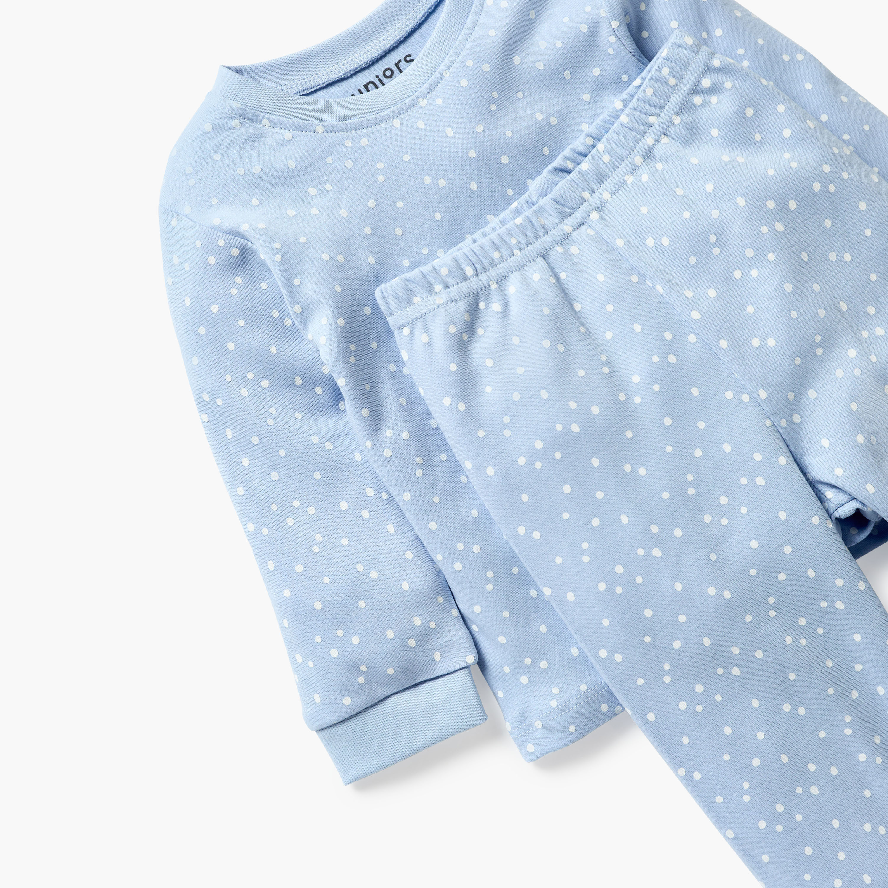 Juniors All-Over Polka Dot Print T-shirt and Pyjama Set-baby-girls-clothing-nightwear-pyjamasets-image-5