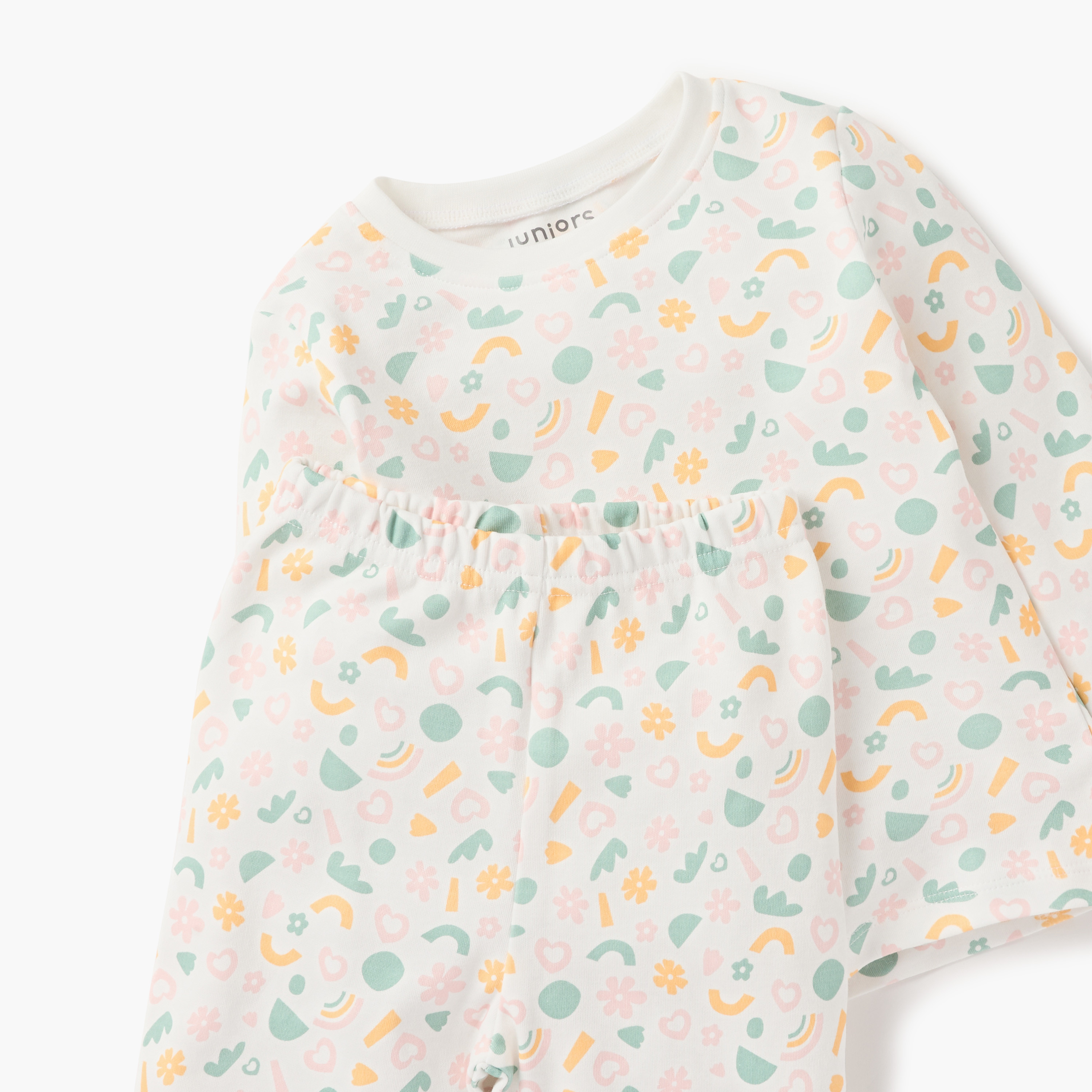 Juniors Printed T-shirt and Pyjama Set-baby-girls-clothing-nightwear-pyjamasets-image-5